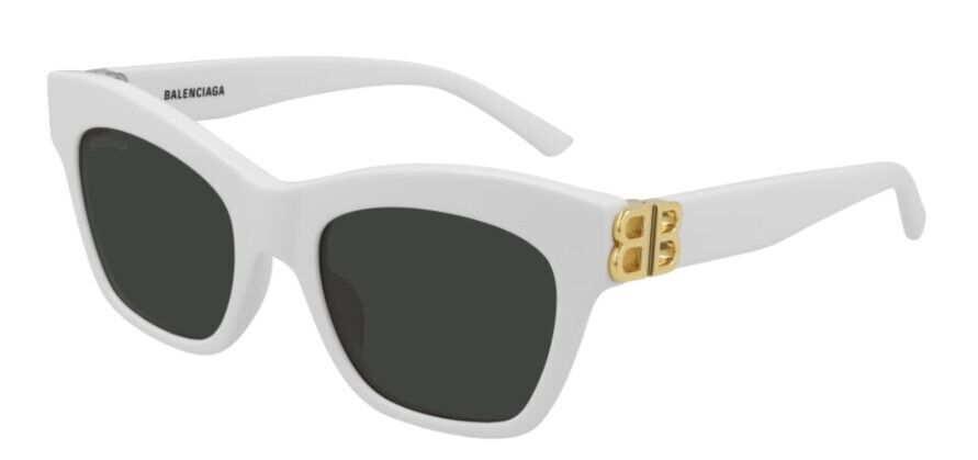 Balenciaga BB0132S 006 White Grey Butterfly Full Rim Women's Sunglasses - Stylish UV Protection for Summer, Beach & Fashion Outfits