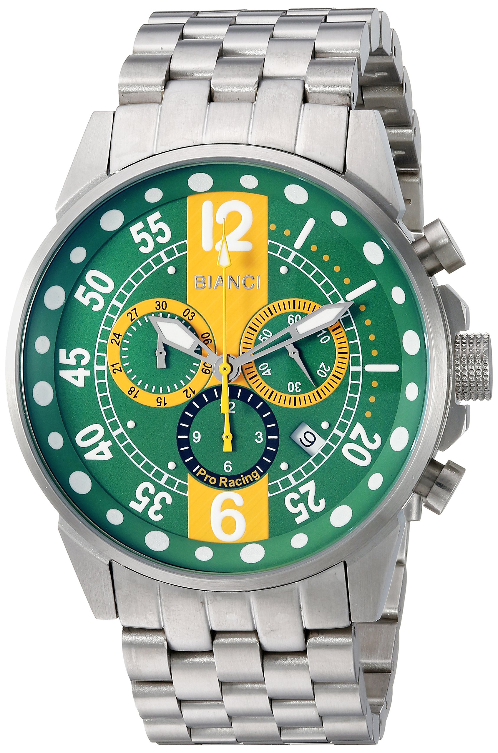 Roberto Bianchi RB70982 Men's Analog Quartz Watch - Silver Stainless Steel Band, Water Resistant, Dress & Casual Style for Business, Office & Everyday Wear