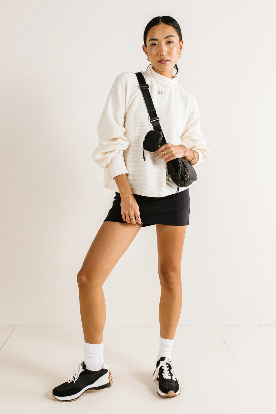 Ella Textured Cream Blouse for Women - Soft & Stylish Knit Top - Perfect for Casual Outings, Office Wear & Date Nights