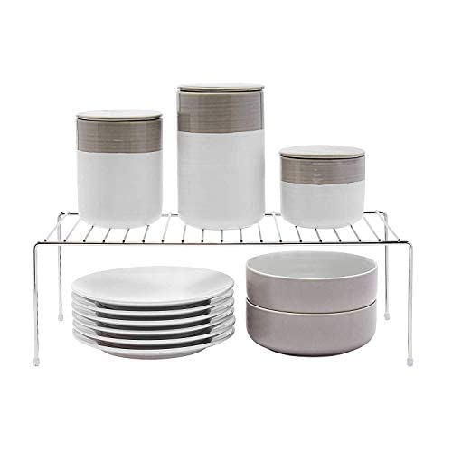 12-Piece Heavy Duty Stainless Steel Kitchen Rack - 2-Tier Space Saving Organizer for Countertop, Utensils, Dishes & Plates | Durable Dish Rack for Home Kitchen Organization & Storage