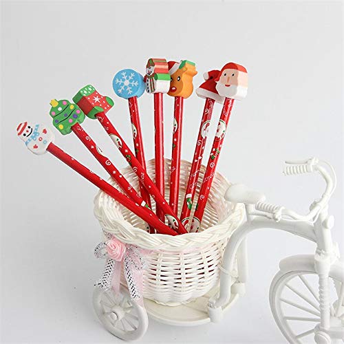 Creative Cartoon Eraser Pencil Set - 30pcs Christmas School Supplies for Kids | Holiday Gifts & Classroom Use
