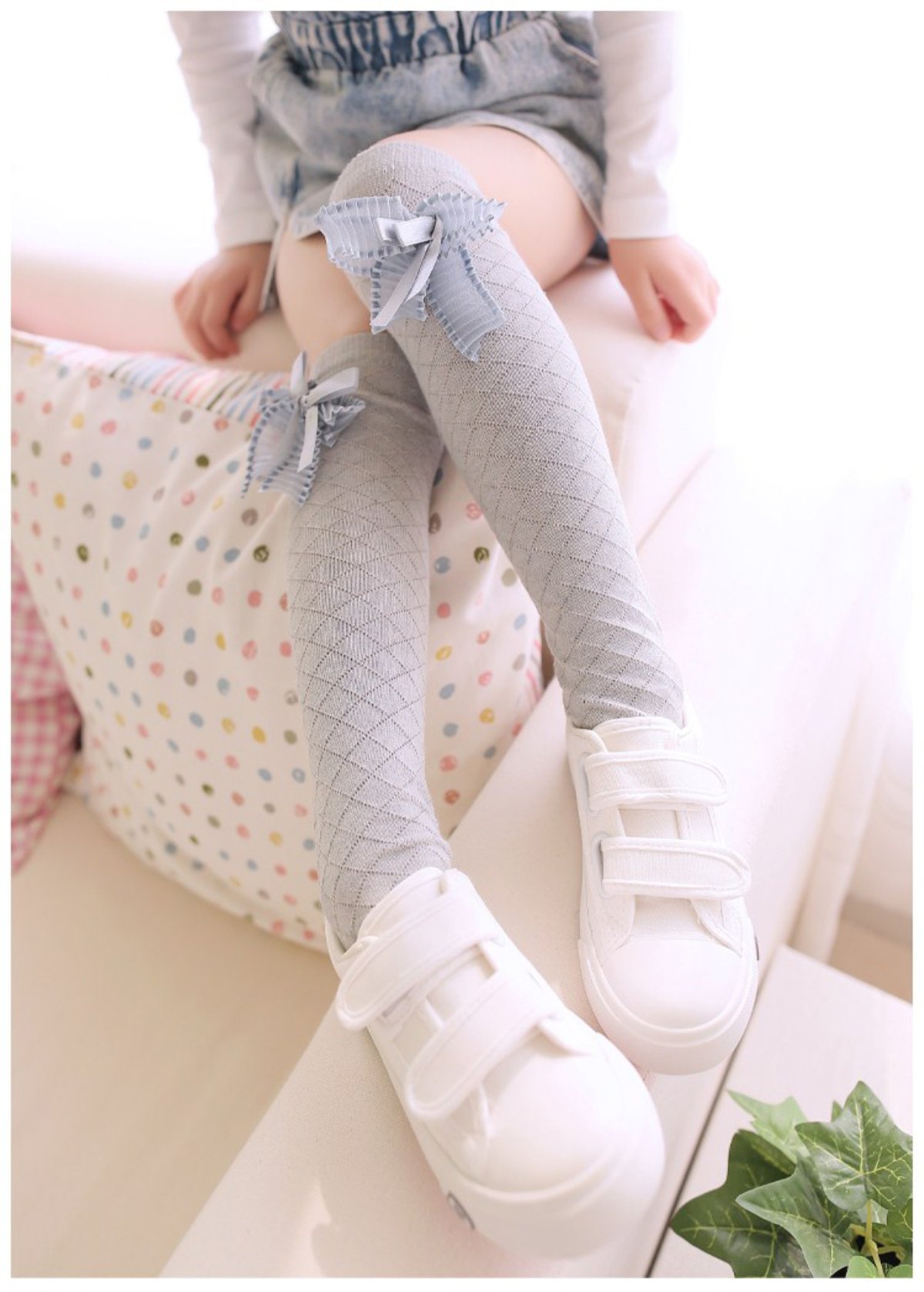 Toptim 4 Pairs Girl's Knee High Socks for Kids 2-8T - Soft Over Calf Stockings for School, Dance & Winter Outfits