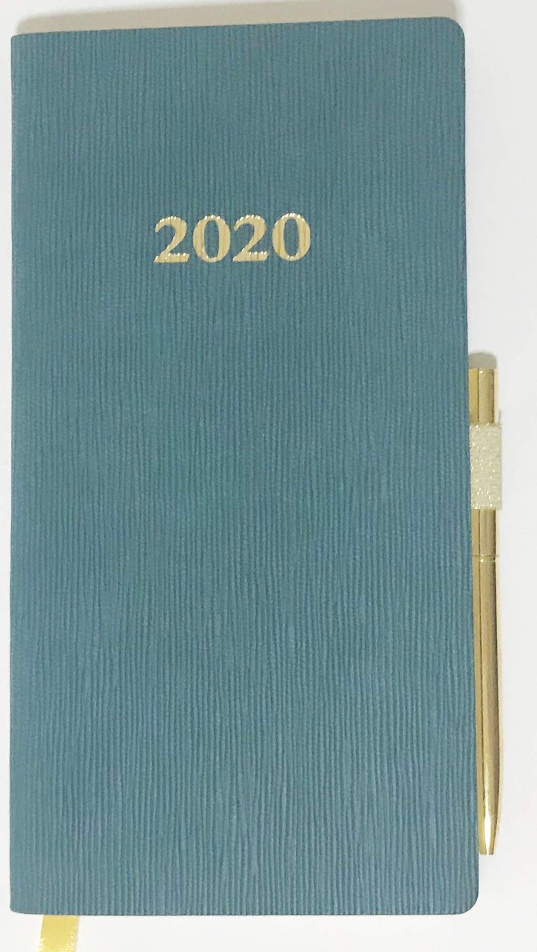 2020 Italian Bonded Leather Teal Weekly Pocket Planner - Engagement Calendar with Pen Holder | Perfect for Business Professionals, Students & Daily Organization