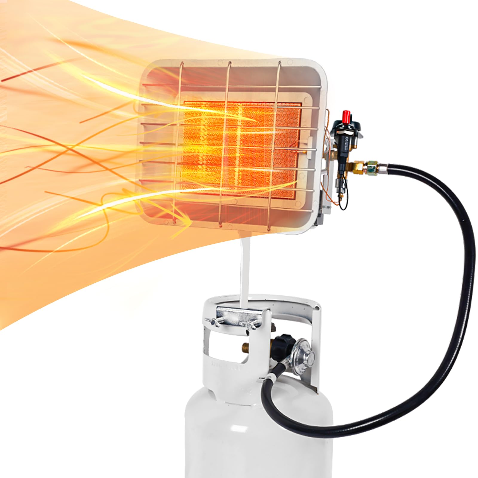 13000 BTU Outdoor Propane Heater with Safety Shut-off & Tip-over Switch - Portable Ceramic Space Heater for RV, Garage, Camping, Patio & Indoor Use - Cordless LP Gas Heater for Winter Warmth