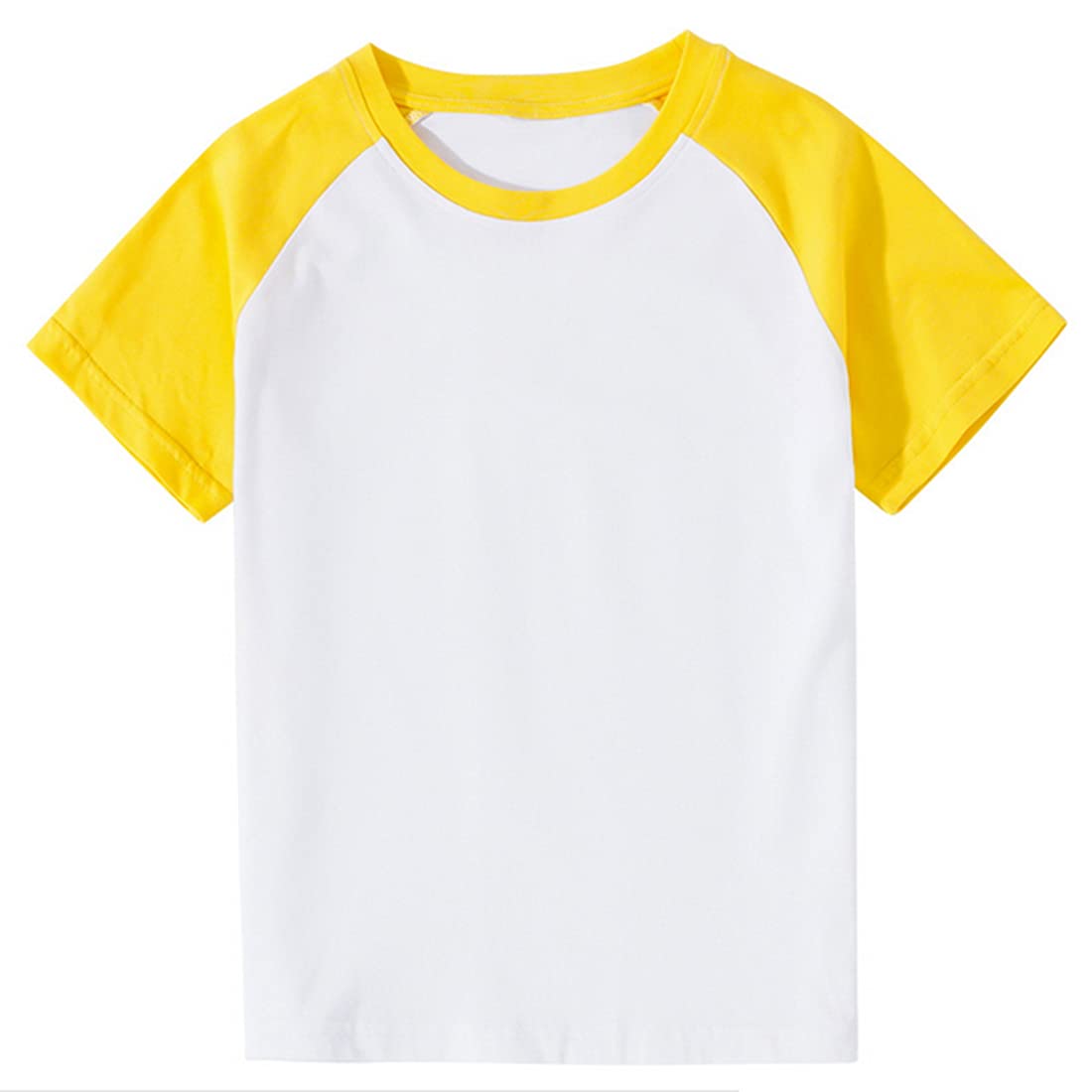 Kids Boys Girls Summer Crewneck Cotton Patchwork Short Sleeve T-Shirt - Comfortable & Stylish Casual Wear for Playdates, Beach Outings & Family Vacations