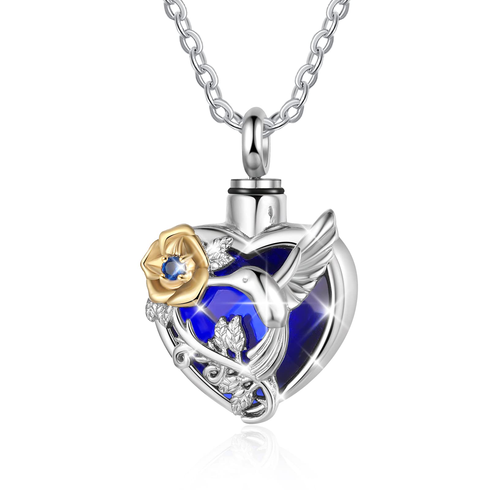 Personalized Crystal Cremation Jewelry - Custom Urn Necklace for Ashes with Birthstone & Free Engraving | Memorial Keepsake Pendant for Women & Men | Perfect for Remembrance, Funeral Services & Everyday Wear