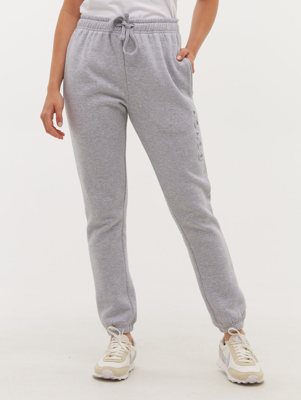 Marianna Women's High Waist Joggers with Debossed Logo - Soft Lounge Pants for Yoga, Running & Casual Wear