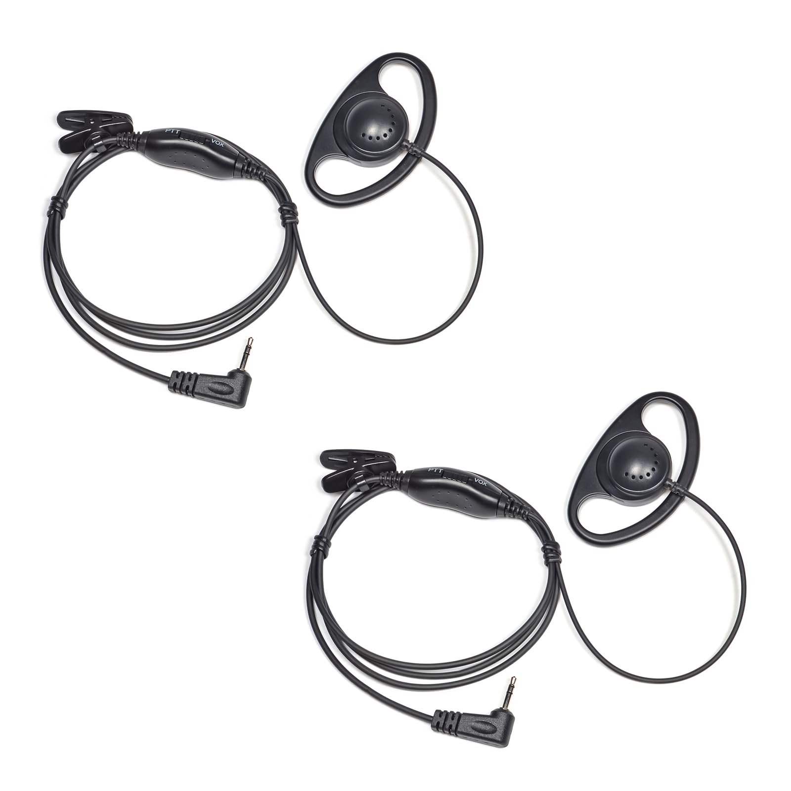 UAYESOK D-Shape Two-Way Radio Earpiece with Mic & PTT/VOX - Compatible with Motorola Talkabout T260 T260TP T402 T460 T465 T600 T800 (1-Pin, 2-Pack) - Ideal for Security, Construction & Outdoor Communication