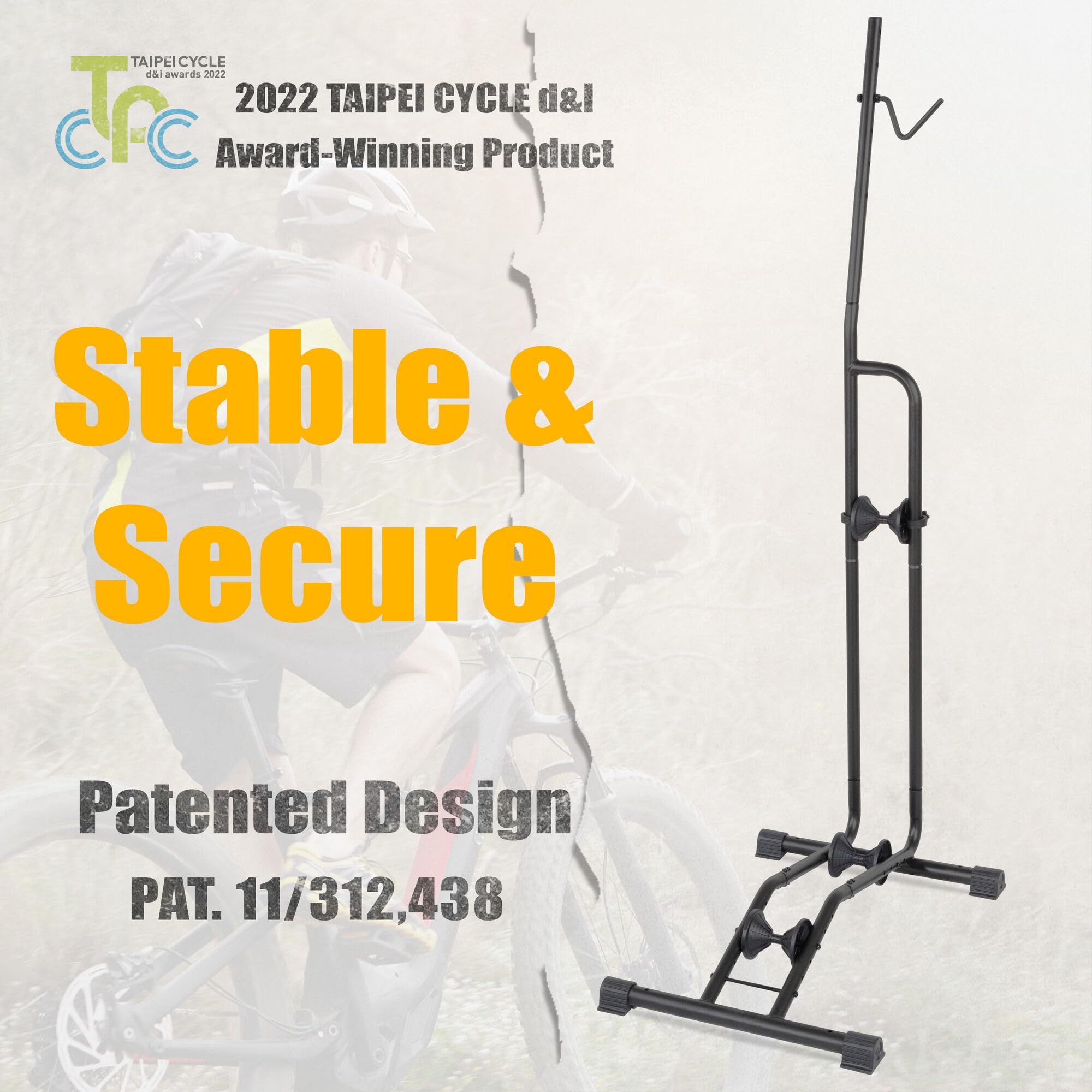 Premium Adjustable Bike Stand for MTB, Road & E-Bikes - Vertical & Horizontal Storage Rack Holds Up to 29