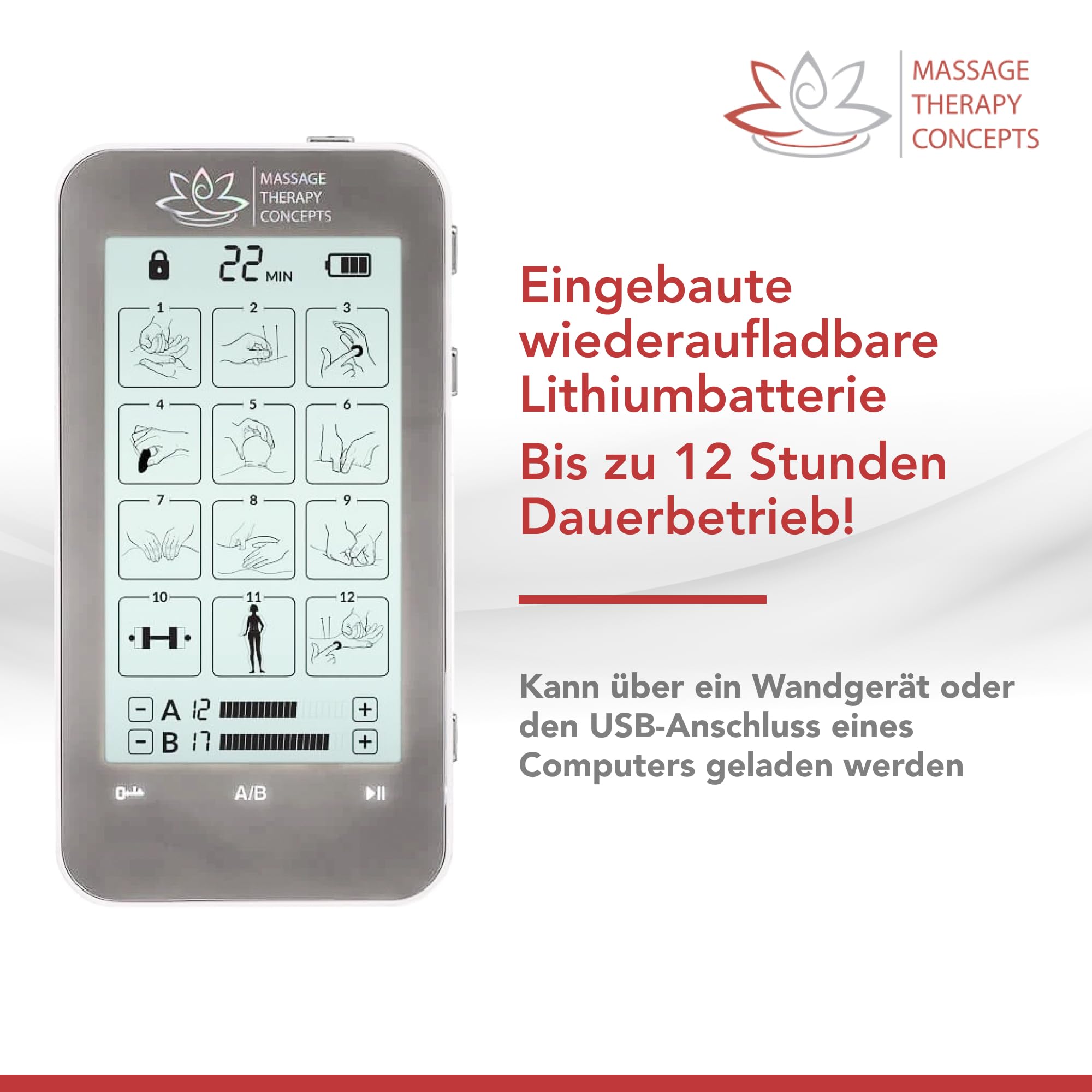 Premium TENS Unit Muscle Stimulator with 12 Modes & 20 Intensity Levels - Non-Invasive EMS Machine for Neck, Back Pain & Sciatica Relief - Includes Accessories for Electrotherapy - Perfect for Home Use, Physical Therapy & Post-Workout Recovery