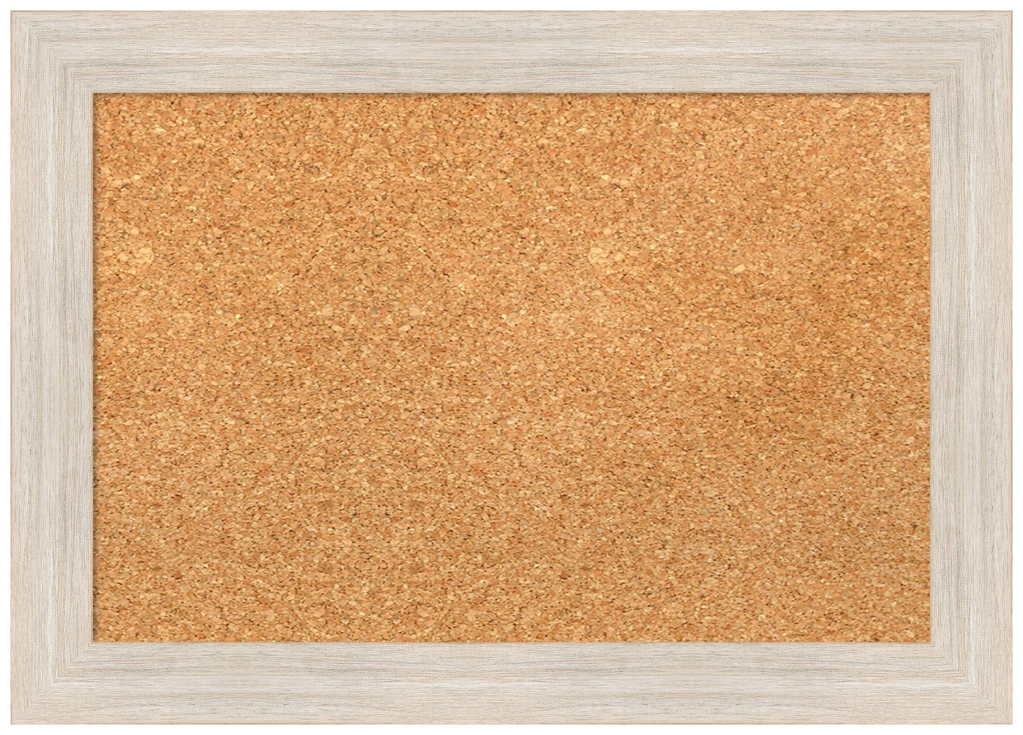Amanti Art 15x21 Natural Cork Board with White Wood Frame - Rustic Wall Pinboard for Vision Board, Office Decor & Home Organization - Perfect for Displaying Photos, Notes & Inspirational Quotes in Home, Office or Dorm