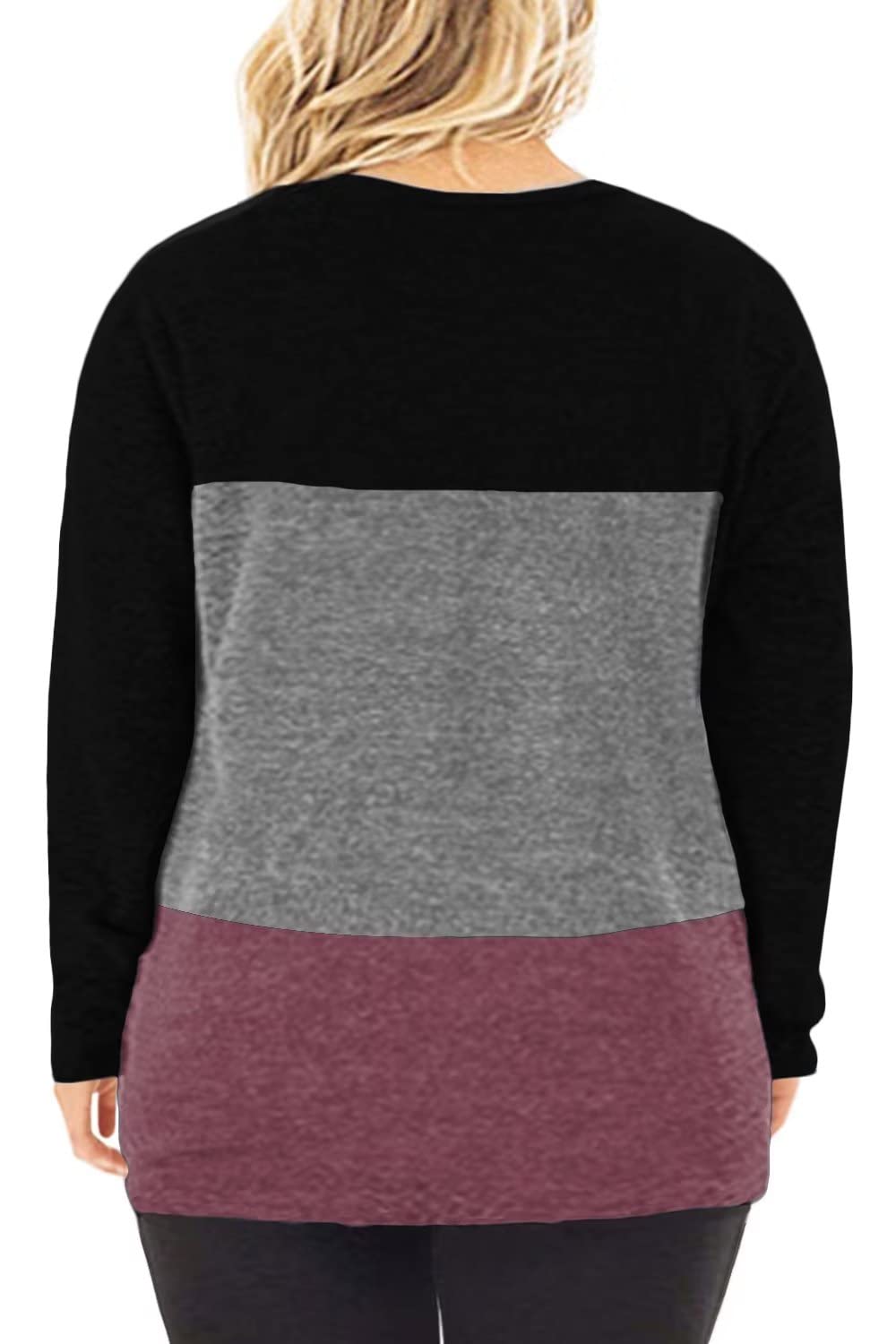DOLNINE Women's Plus Size Knotted Tops Long Sleeve Tee Shirts - Loose Casual Blouse for Women | Comfortable Stretchy Fabric | Perfect for Work, Date Night & Weekend Outfits