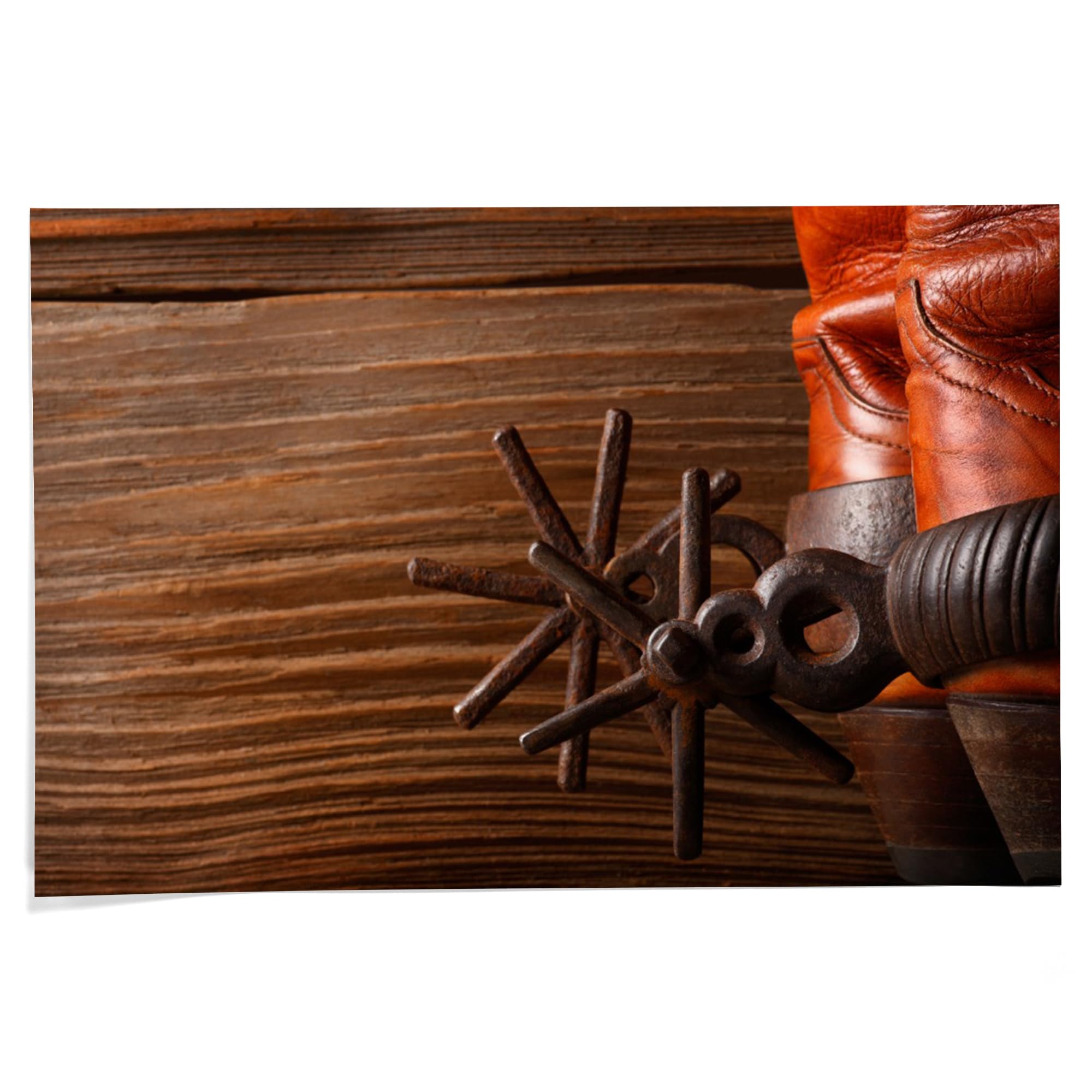 Lantern Press 24x36 Inch Giclee Art Print - Western Cowboy Boots and Spurs Wall Decor for Living Room, Bedroom & Office - Premium Canvas Artwork for Home & Office Decoration
