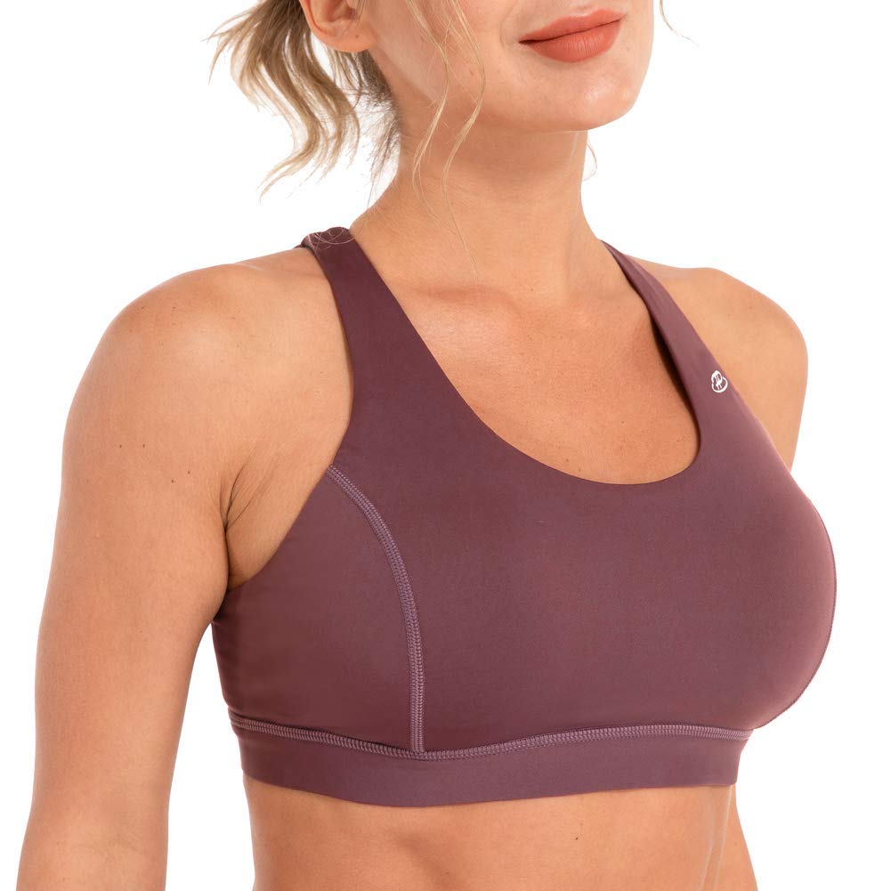 Women's Low Support Padded Sports Bras - Criss-Cross Back for Yoga & Workouts
