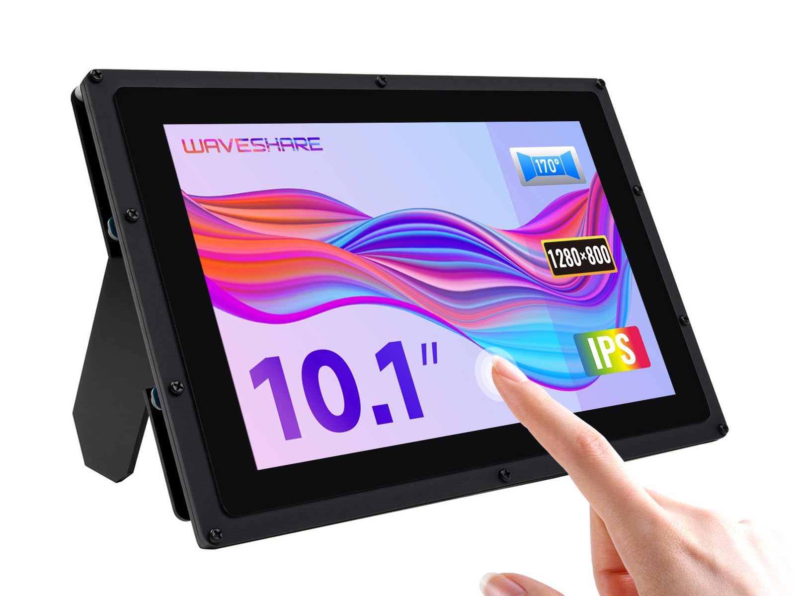 Waveshare 10.1 Inch Raspberry Pi Touchscreen Display - 1024×600 HD IPS LCD Monitor with Resistive Touch, HDMI Interface, Direct Plug for Raspberry Pi & Windows (Touch/Non-Touch) - Perfect for DIY Projects, Smart Home Control, and Industrial Applications