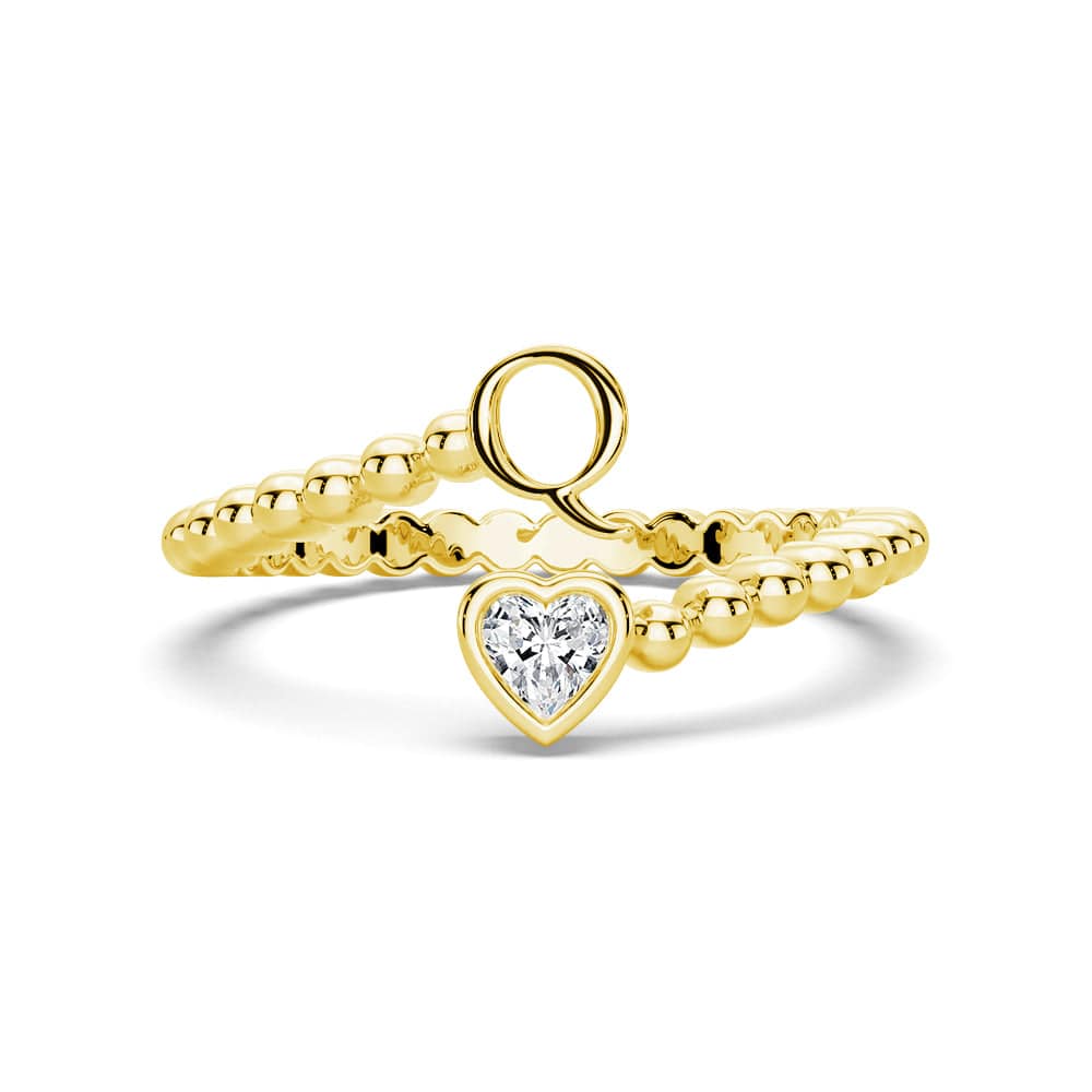 Lab Grown Diamond Personalized Initial Promise Ring for Women - Custom Engraved 14K Gold/White Gold Name Letter Ring - Perfect for Anniversaries, Engagements & Special Occasions