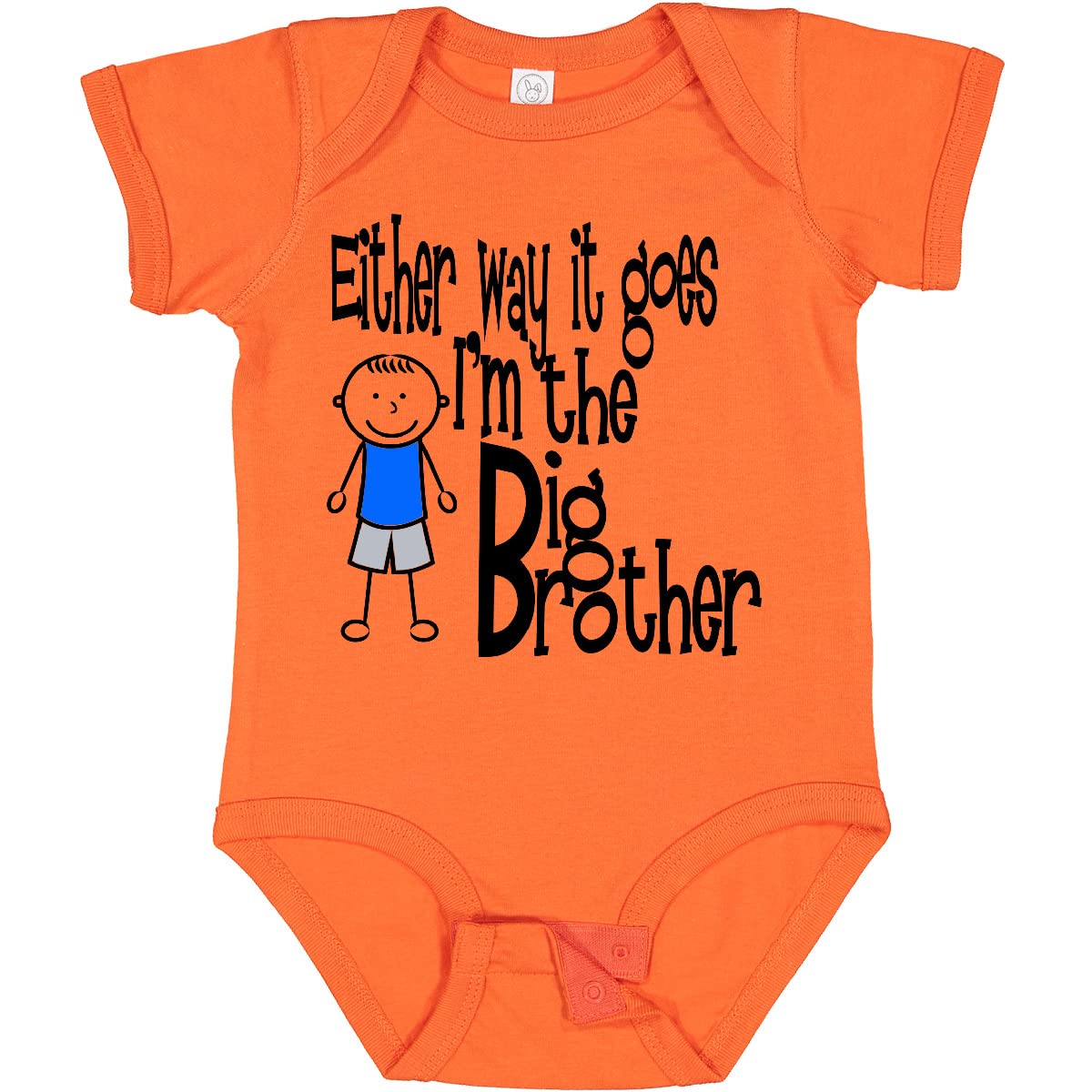 Inktastic 'Either Way It Goes, I'm The Big Brother' Baby Bodysuit - Funny Sibling Announcement Outfit for Newborns & Toddlers - Perfect for Family Photos & Gender Reveals