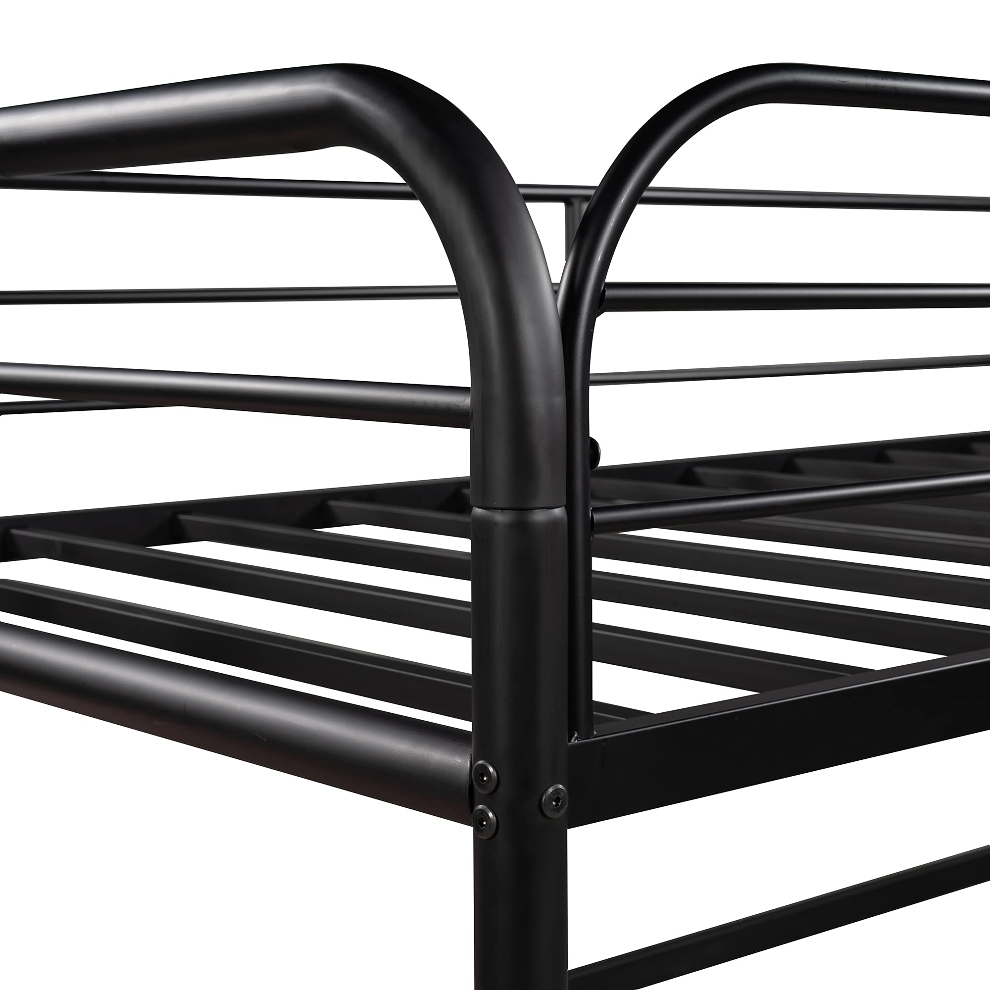 LZ LEISURE ZONE Twin Loft Bed with Storage Steps - Low Profile Metal Bunk Bed Frame, No Box Spring Required (Black & Pink) - Perfect for Kids Rooms, Small Spaces & Dorm Rooms
