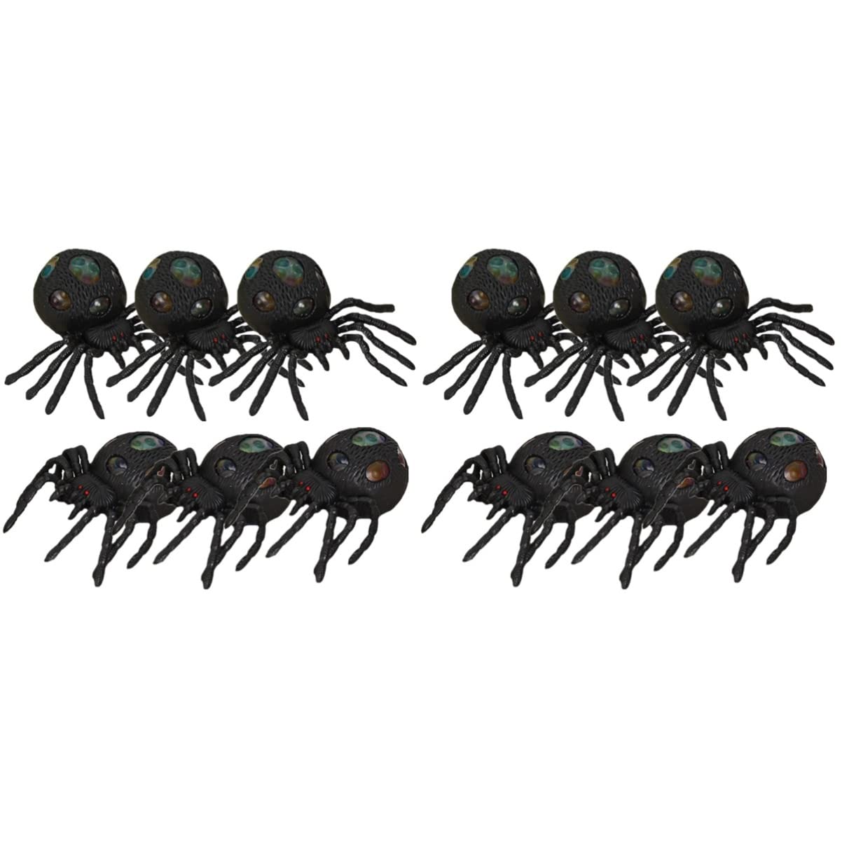 BESTOYARD 12 Pack Halloween Fake Spiders - Realistic Artificial Spider Toys for Sensory Play, Stress Relief Fidget Balls & Spooky Home Decor - Perfect for Party Decorations, Prank Gifts & Halloween Displays