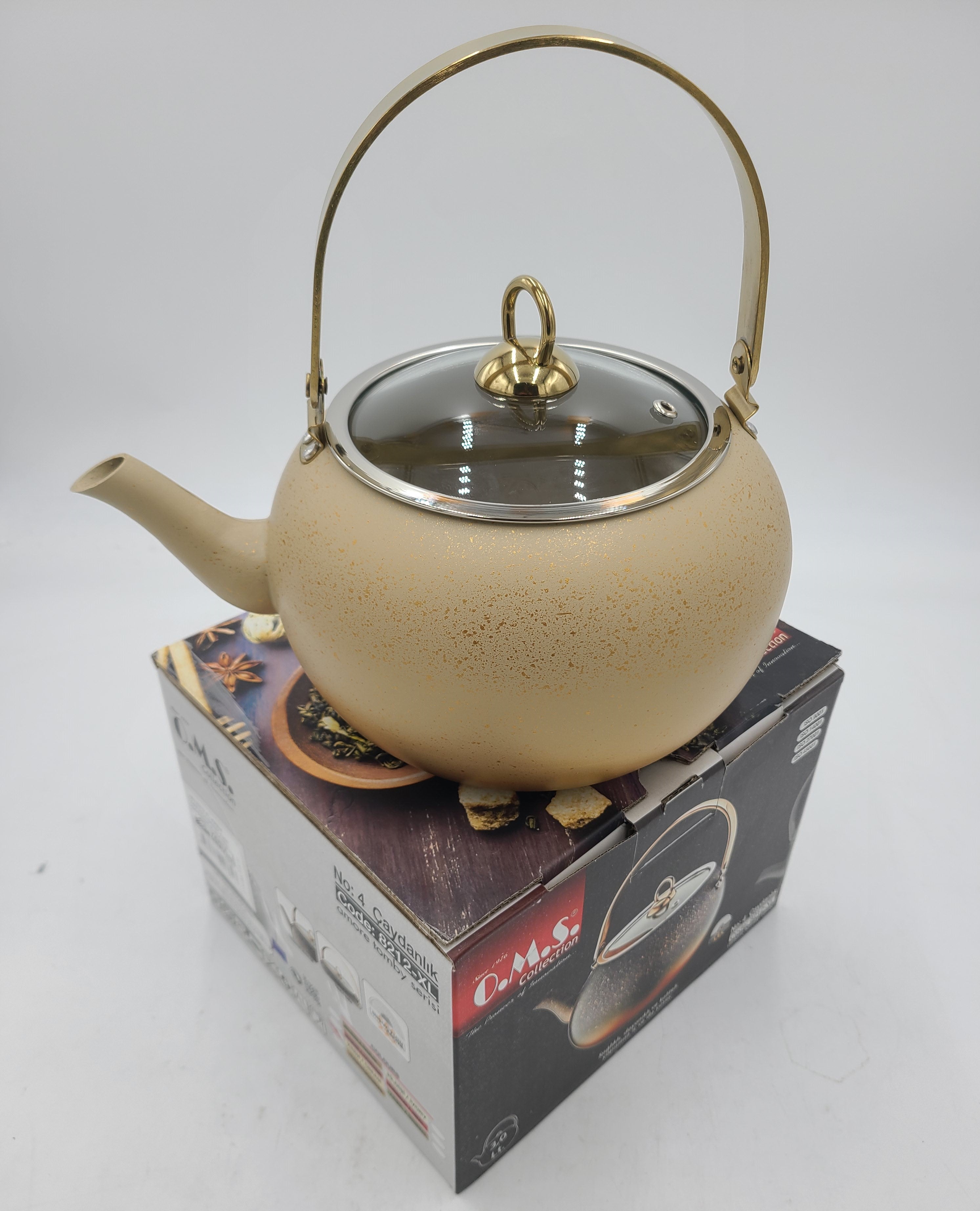 3L Stainless Steel Tea Kettle with Whistle - 4 Cup Capacity - Perfect for Stovetop Brewing, Camping & Home Kitchen Use