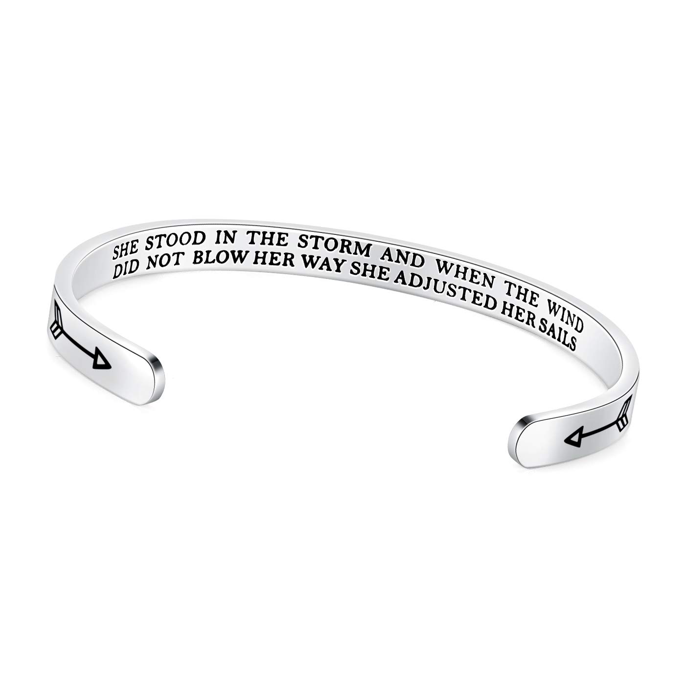 TONY & SANDY Inspirational Bracelets for Women - Personalized Stainless Steel Mantra Engraved Jewelry Gifts for Mom, Daughter, Sister & Friends - Birthday, Mother's Day Present - Perfect for Daily Wear, Meditation & Special Occasions