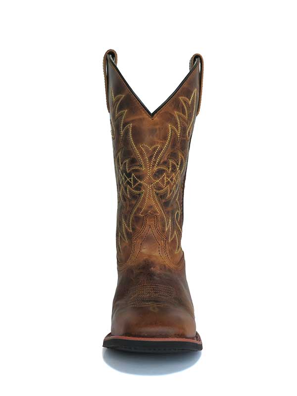 Laredo 5602 Women's Anita Square Toe Western Boots - Distressed Tan Cowgirl Boots for Country Dancing & Rodeo Events