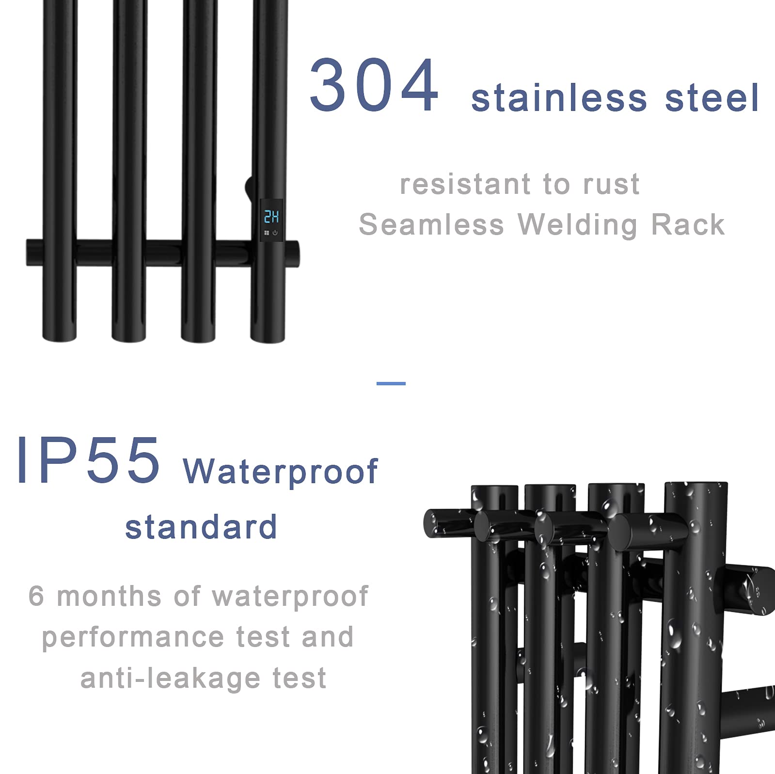 Premium Heated Towel Rack with Timer - Wall Mounted Bathroom Towel Warmer (Hardwired & Plug-in Options) | Perfect for Spa-Like Luxury, Guest Bathrooms & Cold Winter Mornings