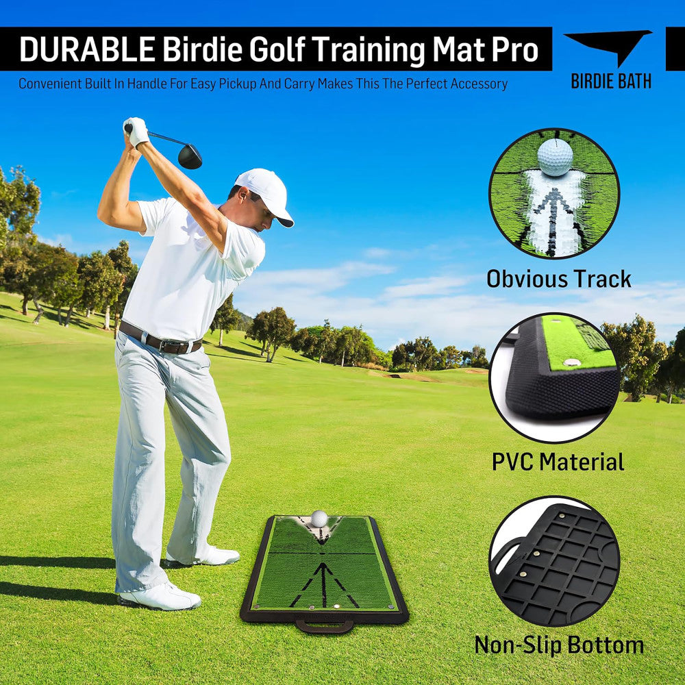 Premium Golf Swing Training Mat - Birdie Mat Pro for Indoor & Outdoor Practice | Improve Accuracy & Distance | Perfect for Home, Office, or Driving Range Use
