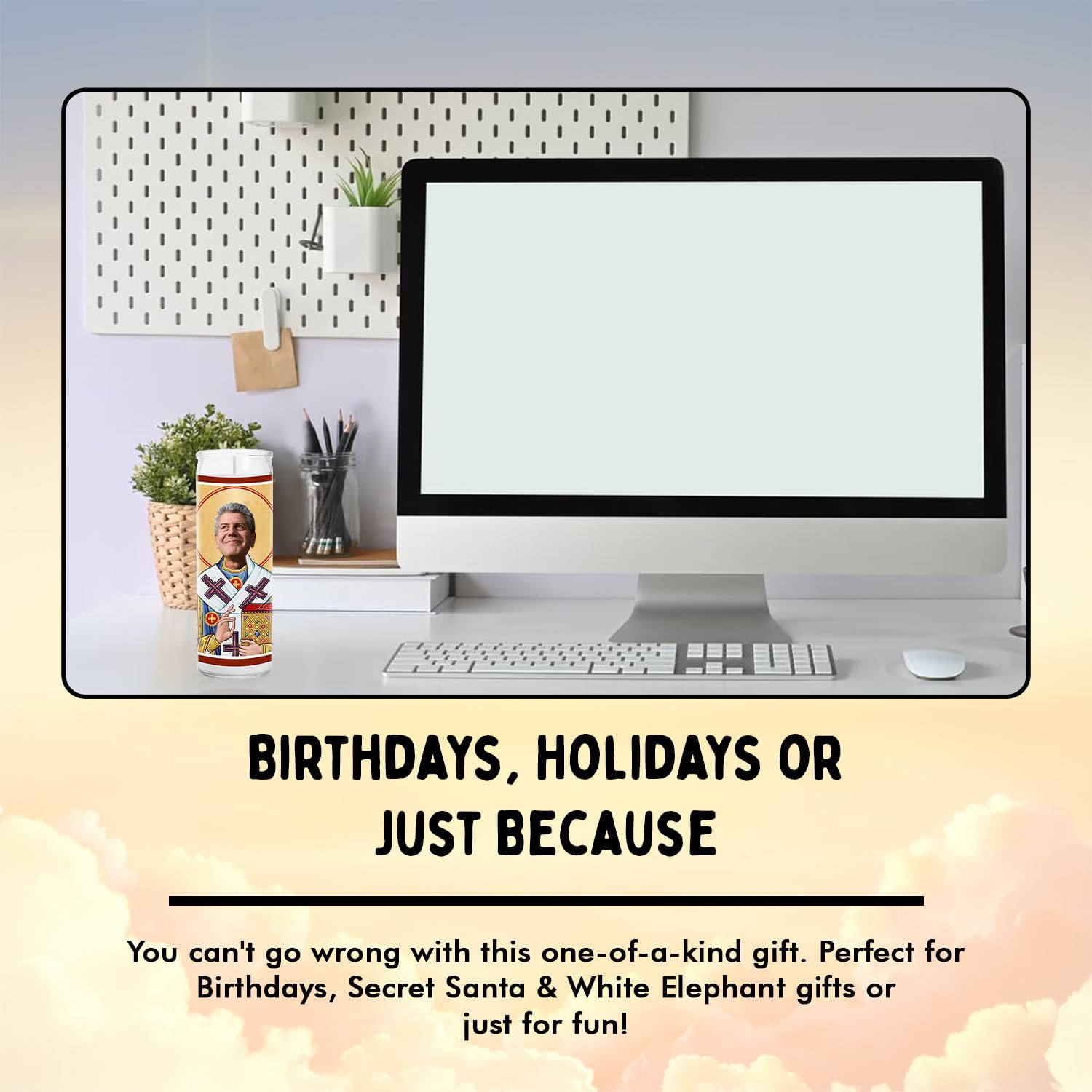 Anthony Celebrity Candles - Funny Saint Soy Wax Candles in Glass Jar - Unique Gift for Food Lovers - Perfect for Home Decor & Gifting