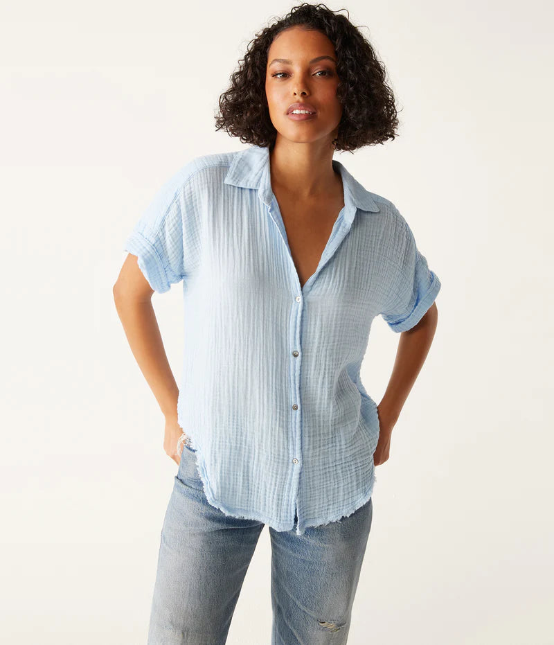 Bailey Gauze Button Down Shirt for Women - Lightweight & Breathable Summer Top - Perfect for Beach, Vacation & Casual Outings