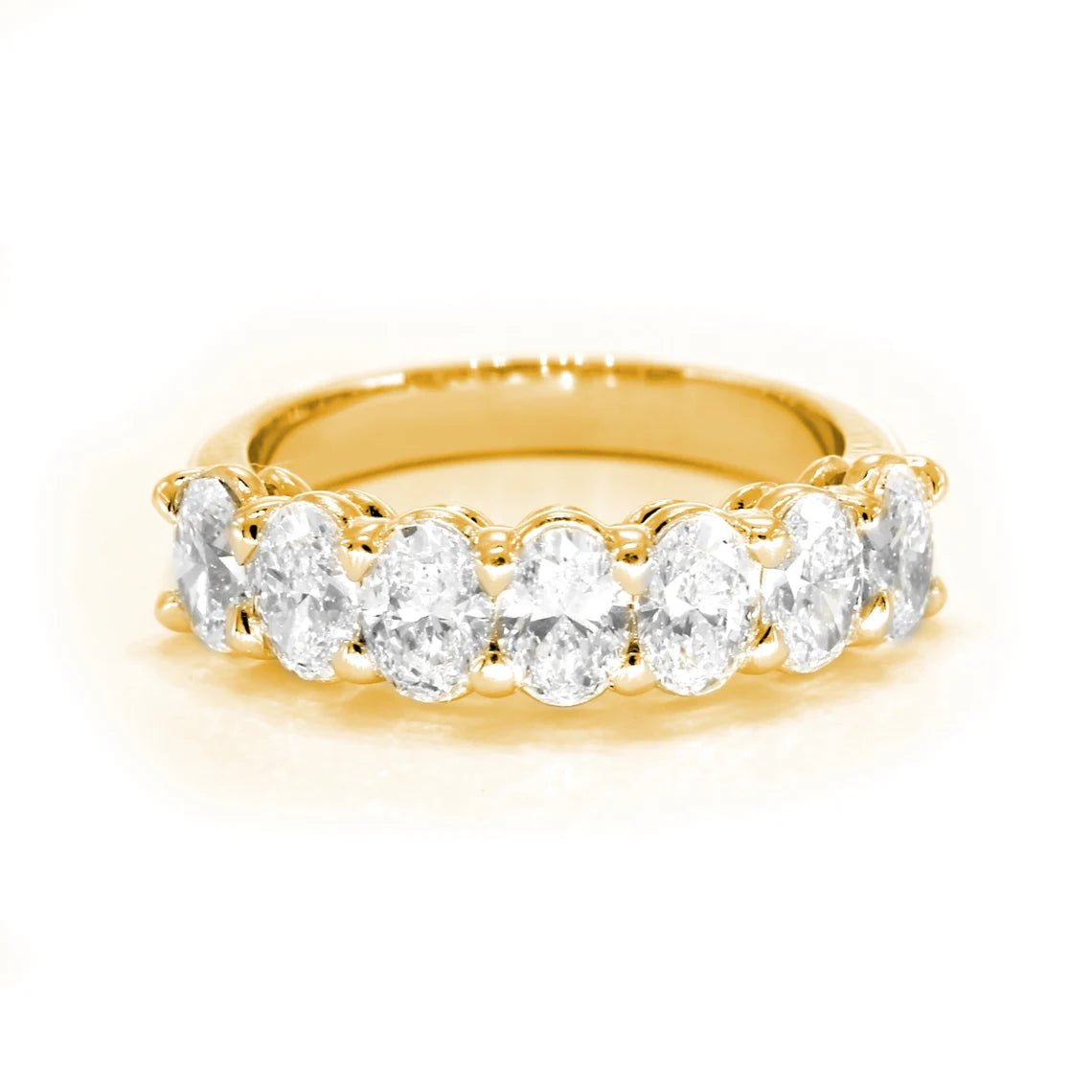 1.88 Carat Oval Diamond Wedding Ring - 7 Stone Shared Prong Engagement Band for Women | Elegant Bridal Jewelry, Anniversary Gift, Promise Ring for Her
