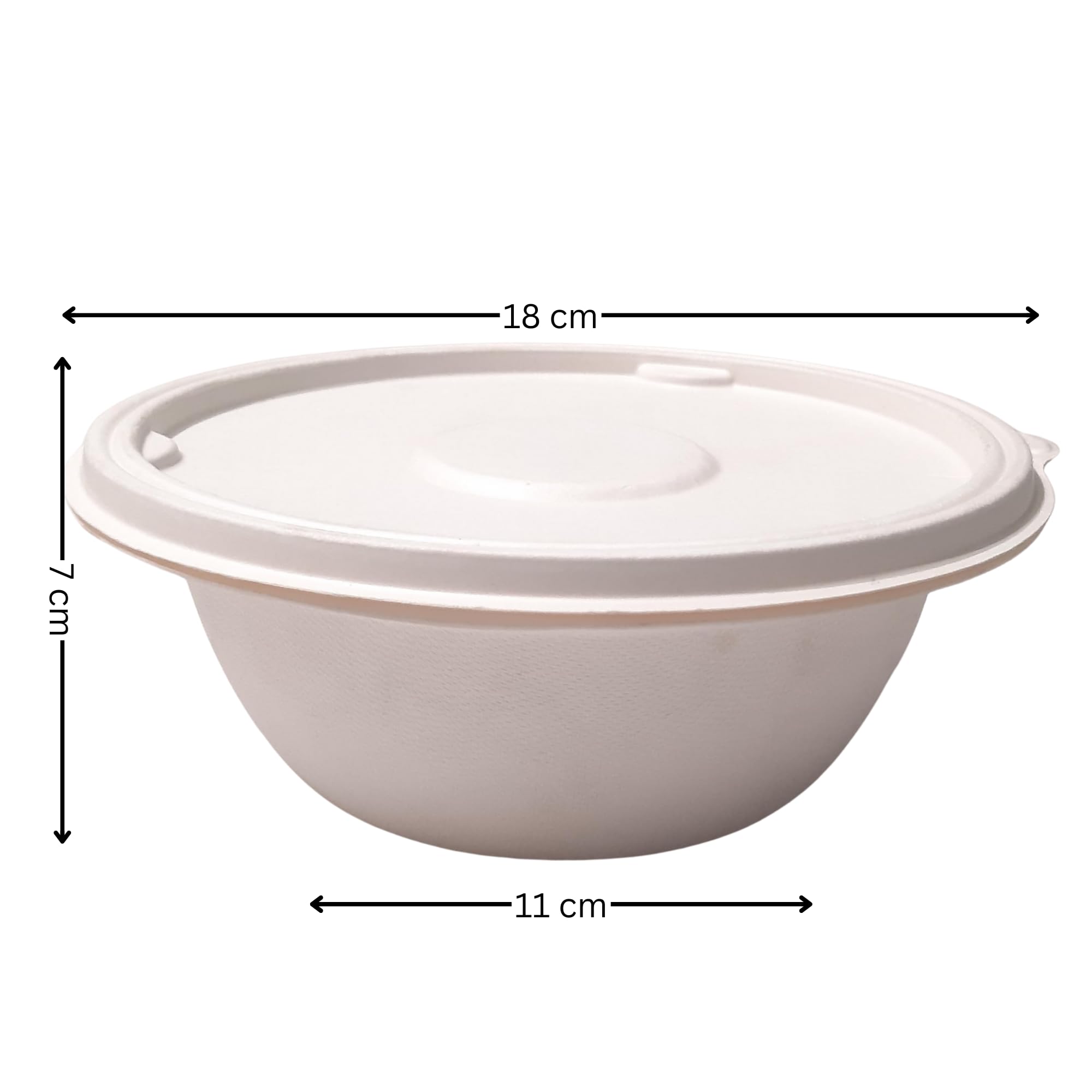 Eco-Friendly 750ml Sugarcane Bagasse Round Food Containers with Lid - 10 Pack | Biodegradable & Compostable Takeout Containers for Restaurants, Picnics, and Meal Prep