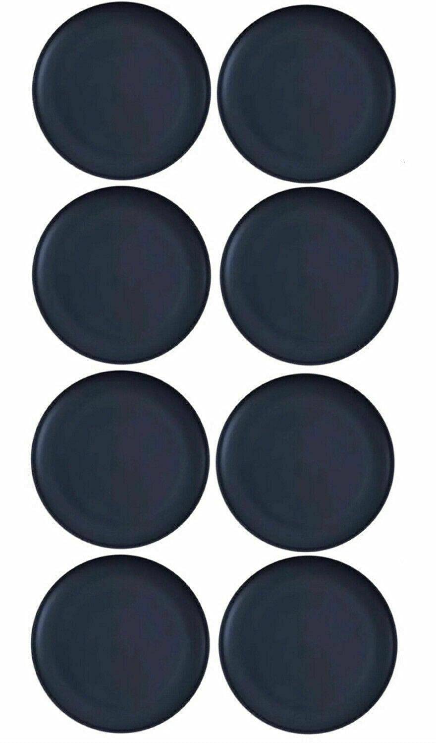 10.5 Inch Dark Blue Plastic Dinner Plates Set of 8 - Durable Disposable Party Plates for BBQs, Picnics, Birthdays & Family Gatherings