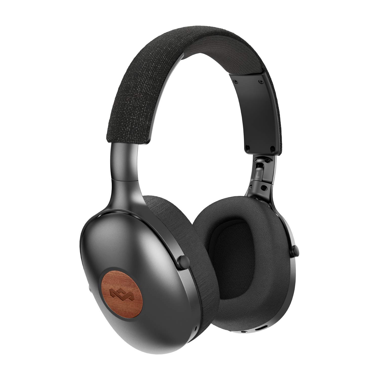 House of Marley Positive Vibration XL Wireless Bluetooth Over-Ear Headphones with Mic - 24H Playtime, Noise Isolation, Eco-Friendly Materials (Black) - Perfect for Commuting, Workouts & Travel
