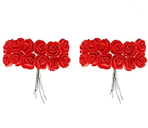 24 Pcs Red Floral Hair Pins for Women & Girls - Vintage Hair Clips for Weddings, Parties & Everyday Styling