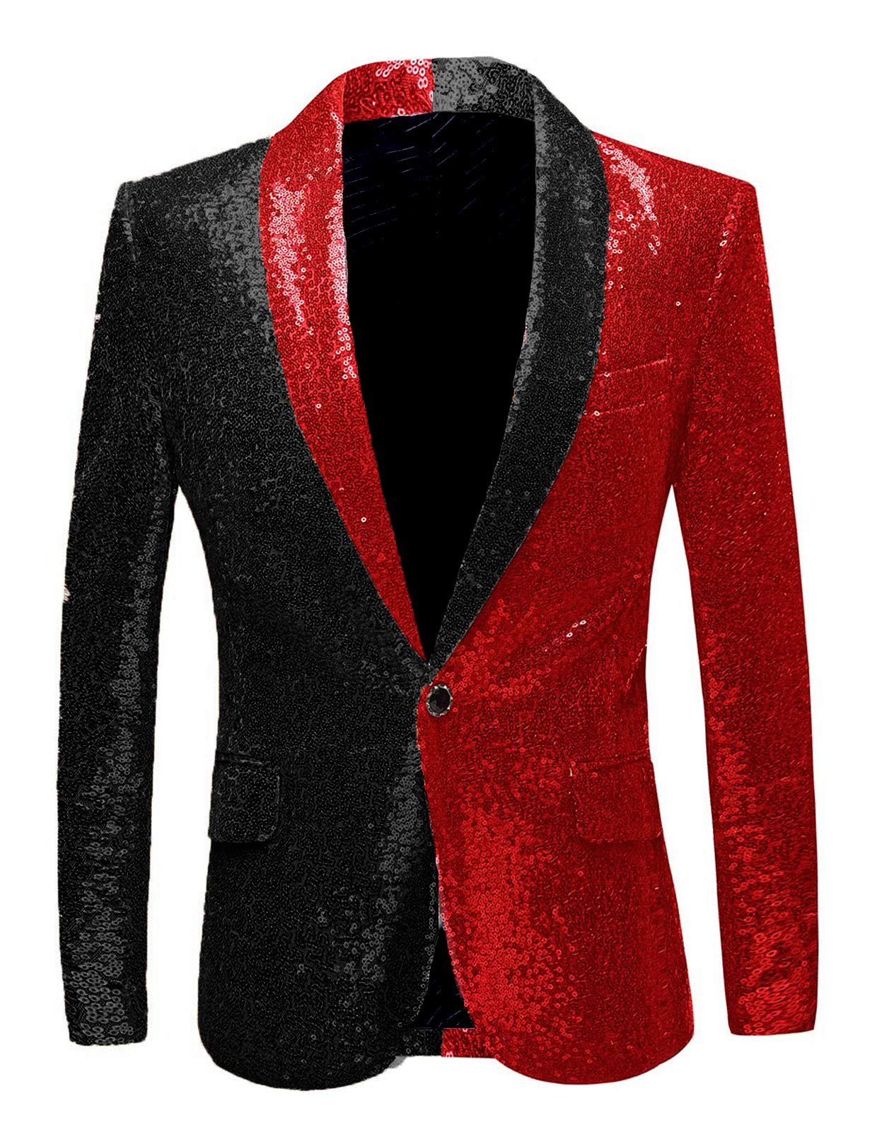 JEXJ Men's Sequin Tuxedo Jacket - Slim Fit Blazer in 2 Colors for Holiday Parties, Shows & Special Events | Perfect for Prom, Gala, Wedding & Stage Performances