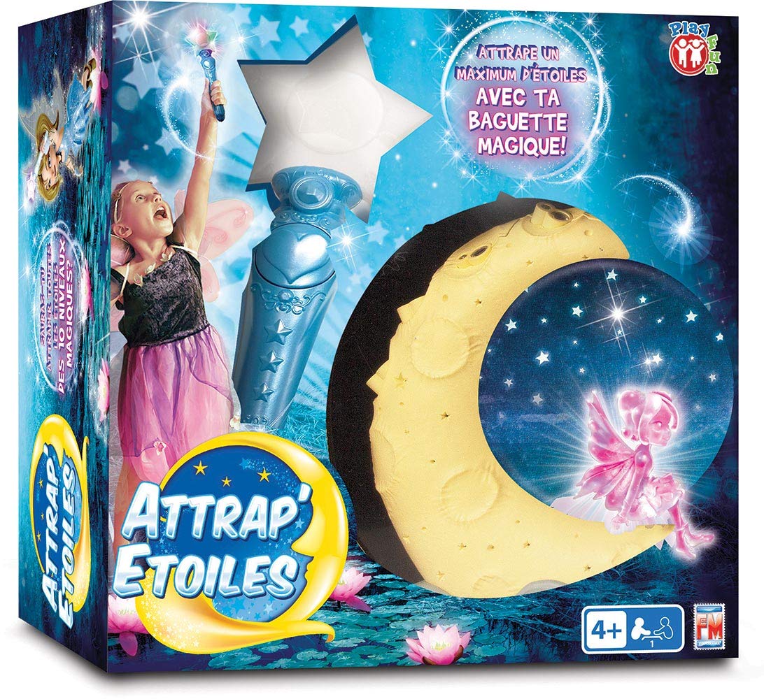 IMC Toys Attrap'Etoiles Playfun 97346 - Light Up Star Catcher Toy for Kids - Fun Nighttime Glow in The Dark Game for Bedroom & Outdoor Play