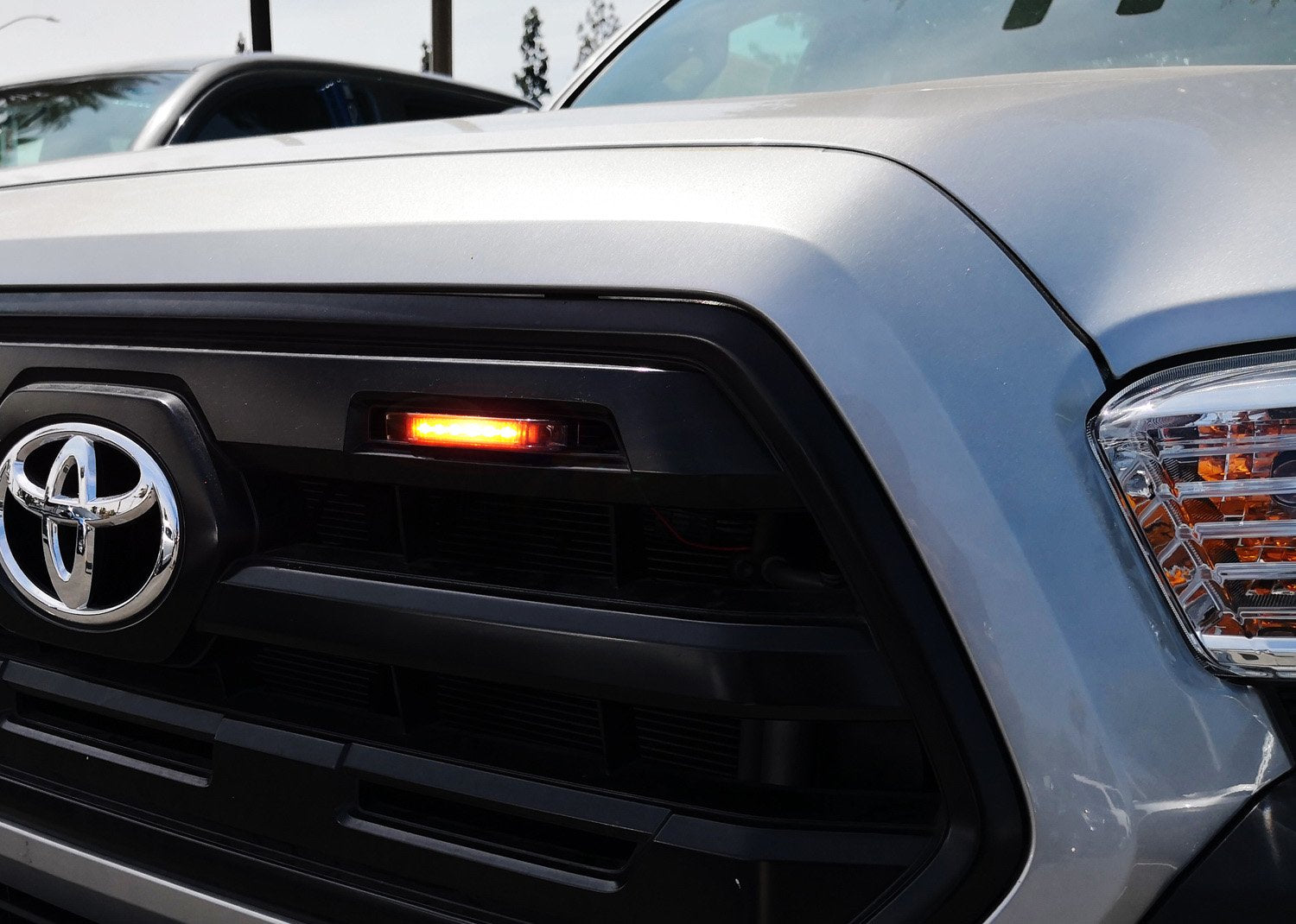 2-Piece Smoked Lens Amber LED Center Grille Running Lights for 2012+ Toyota Tacoma - Off-Road & Night Driving Safety Lights
