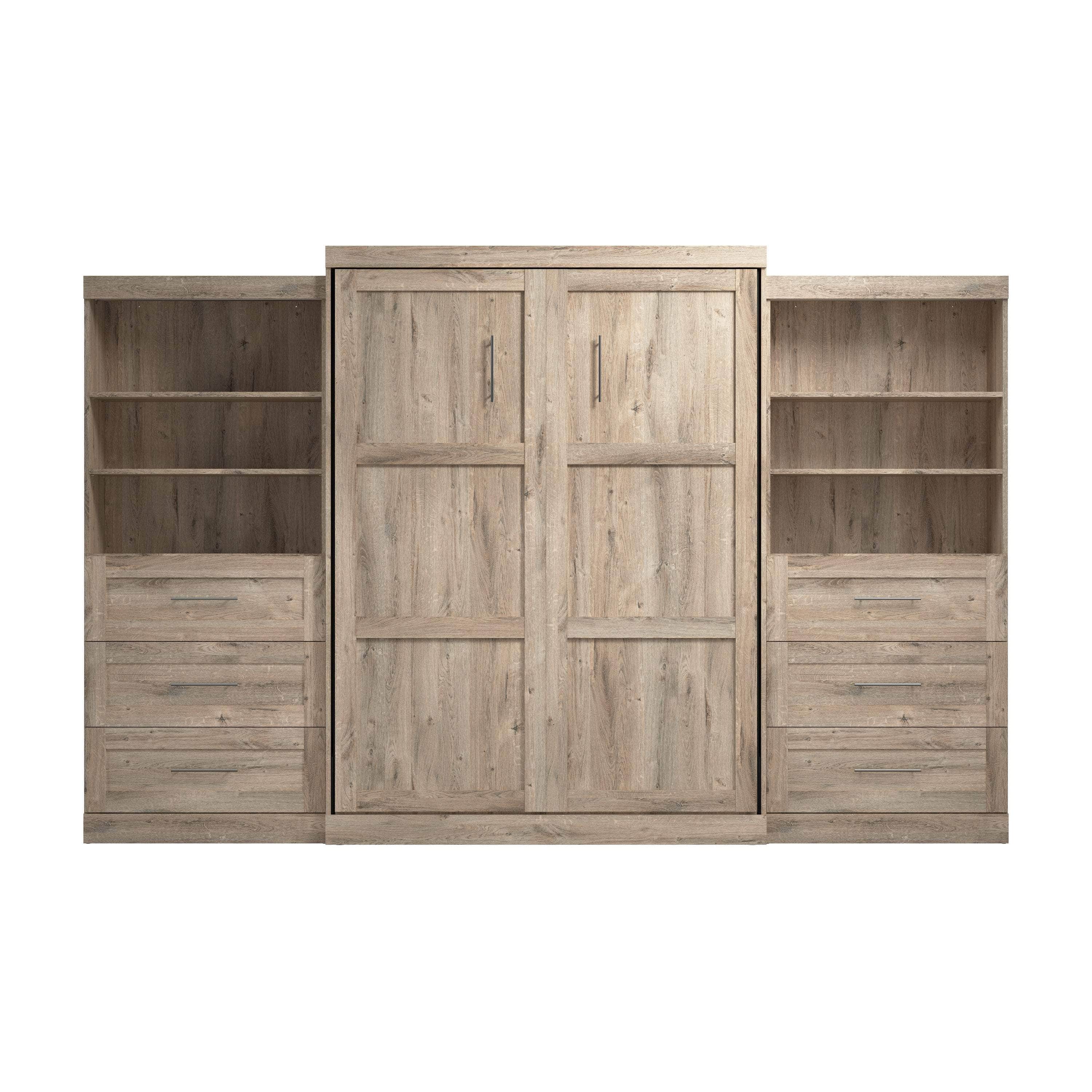 Pur Queen Murphy Wall Bed with 2 Storage Drawers - Space Saving Fold Down Bed (136 Inch) in 6 Colors | Perfect for Small Apartments, Guest Rooms & Home Offices