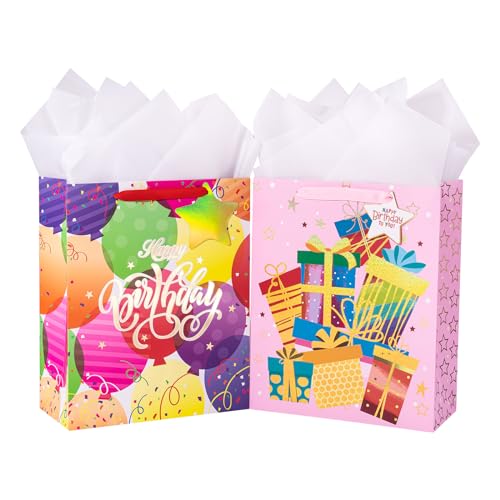Birthday Balloon & Gift Box - 2 Pcs