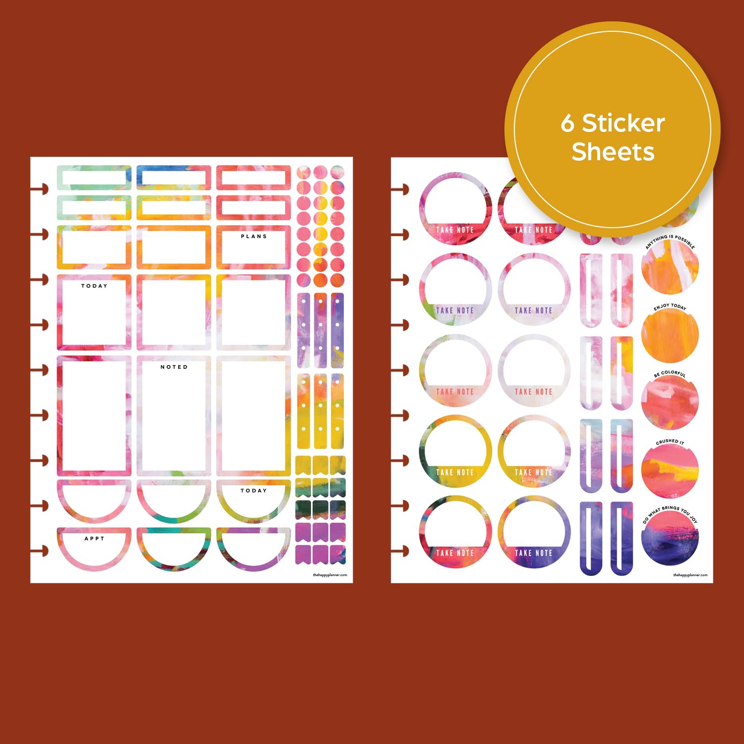 Happy Planner Disc-Bound 12-Month Planner 2025 - Daily Weekly Monthly Organizer, Classic Size 7