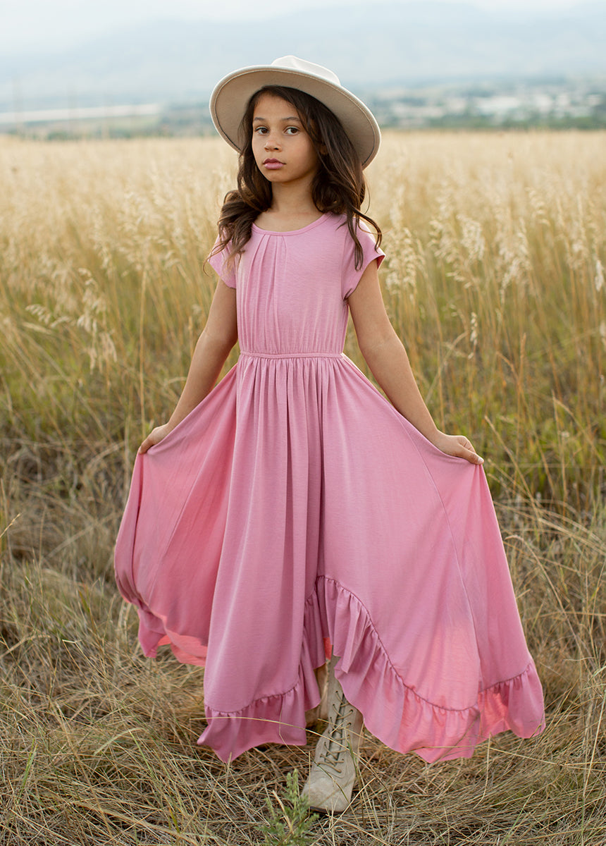 Braelyn Pink Dress for Women - Flowy Summer Dress with Short Sleeves - Perfect for Beach, Party & Casual Wear