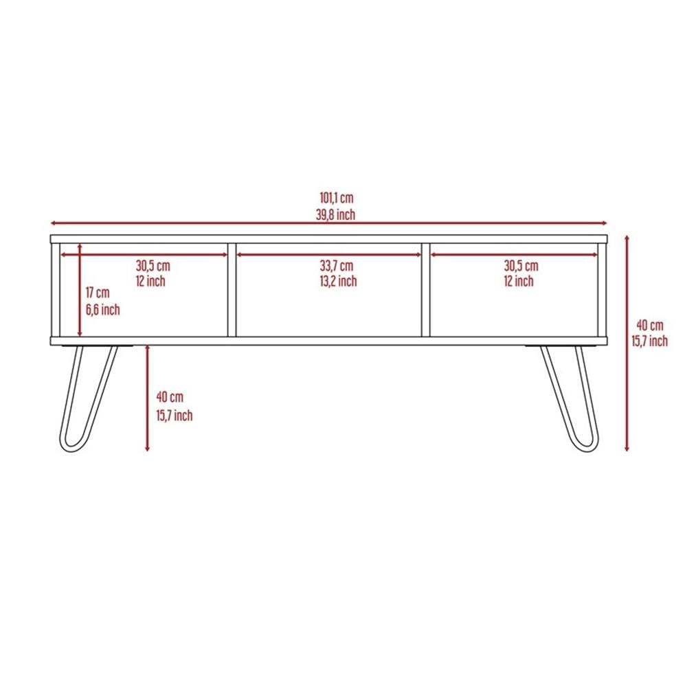 Modern Espresso Engineered Wood Coffee Table - Trent Home Contemporary Living Room Furniture for Small Spaces & Apartments