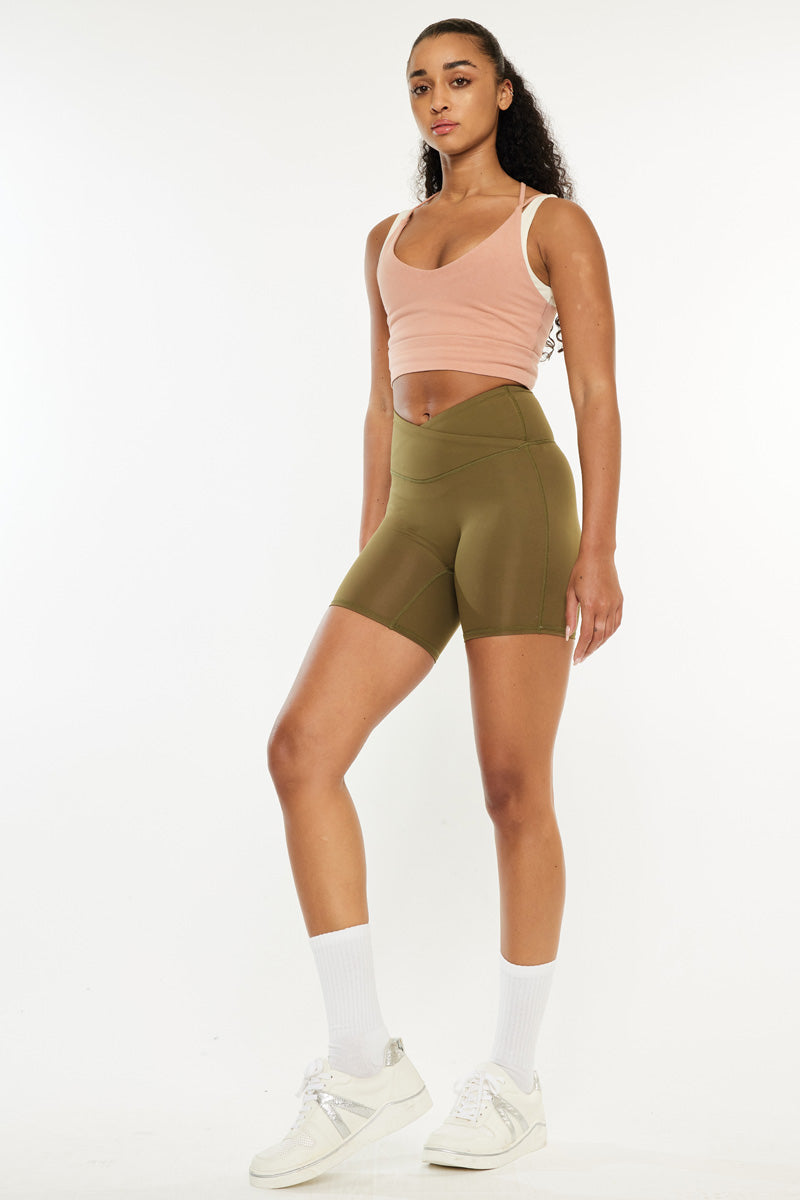 Neptune Mid Rise Active Shorts for Women - High Waist Yoga Running Workout Shorts with Pockets - Perfect for Gym, Jogging, and Lounge Wear