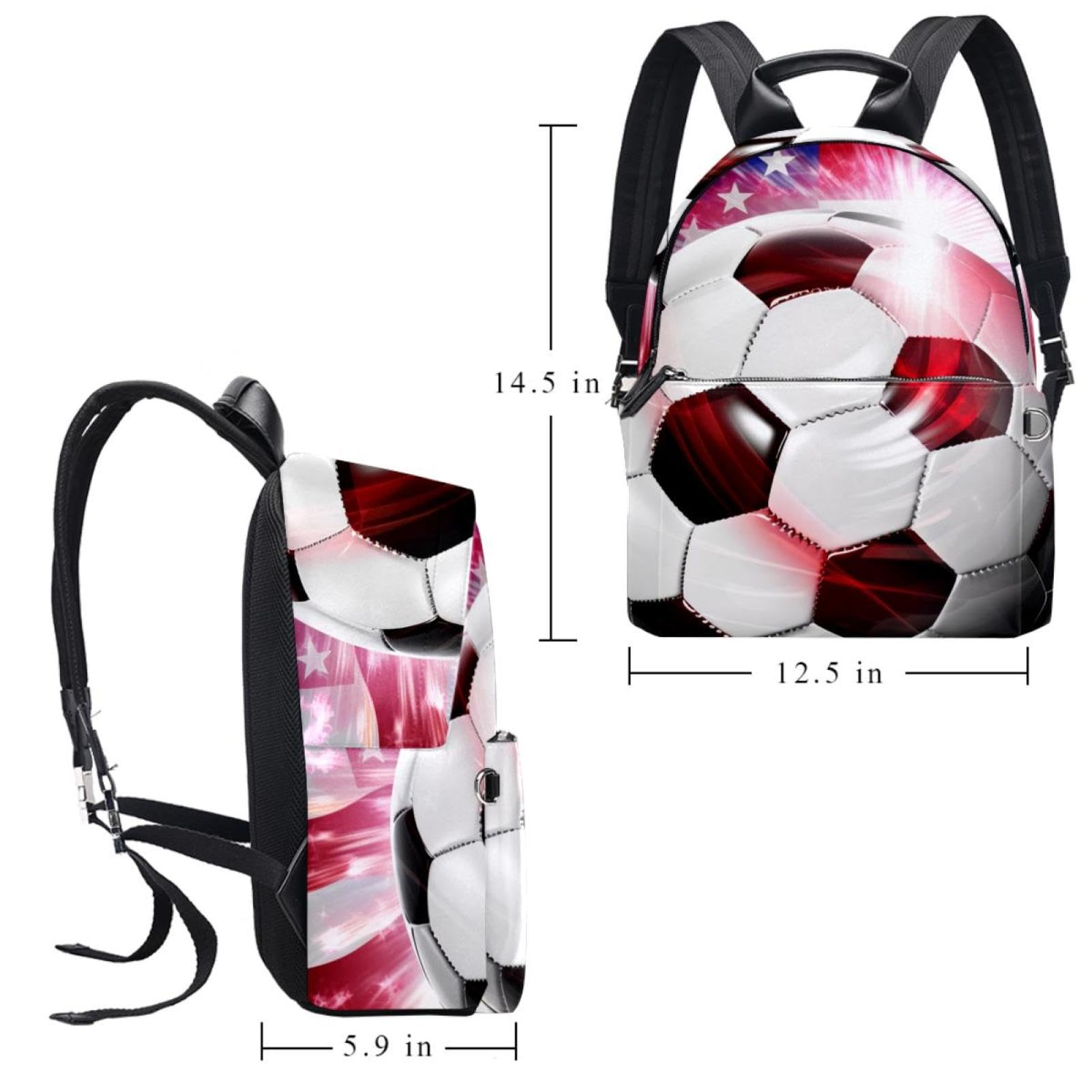 American Flag Football Travel Backpack - Durable Work Backpack for Men & Women - Perfect for Commuting, Hiking, and School - USA Patriotic Design