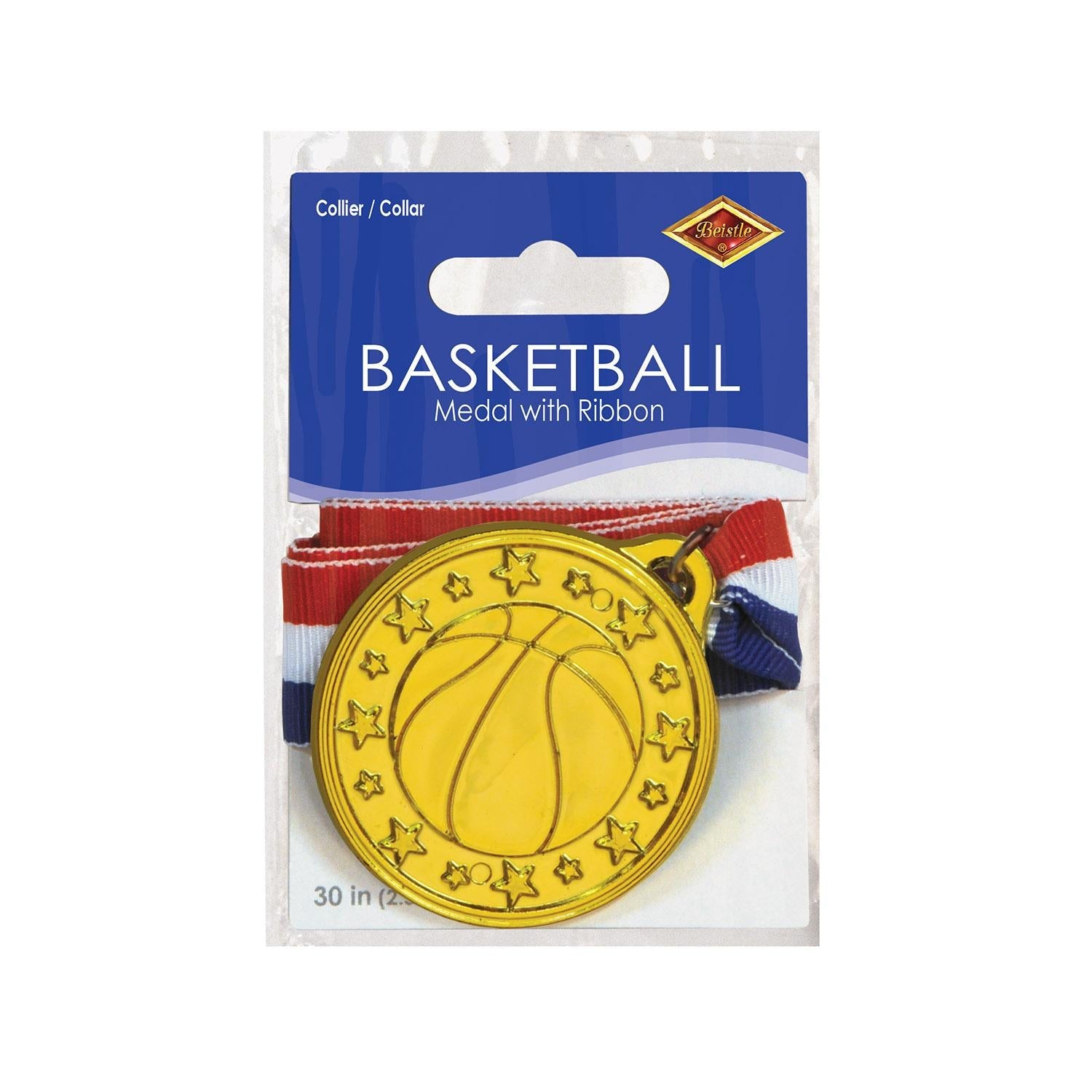 12 Pack Beistle Basketball Medals with Ribbon - Gold Silver Bronze Awards for Youth Sports Tournaments, Team Competitions & School Events - Perfect for Basketball Trophies, Prizes and Recognition Ceremonies
