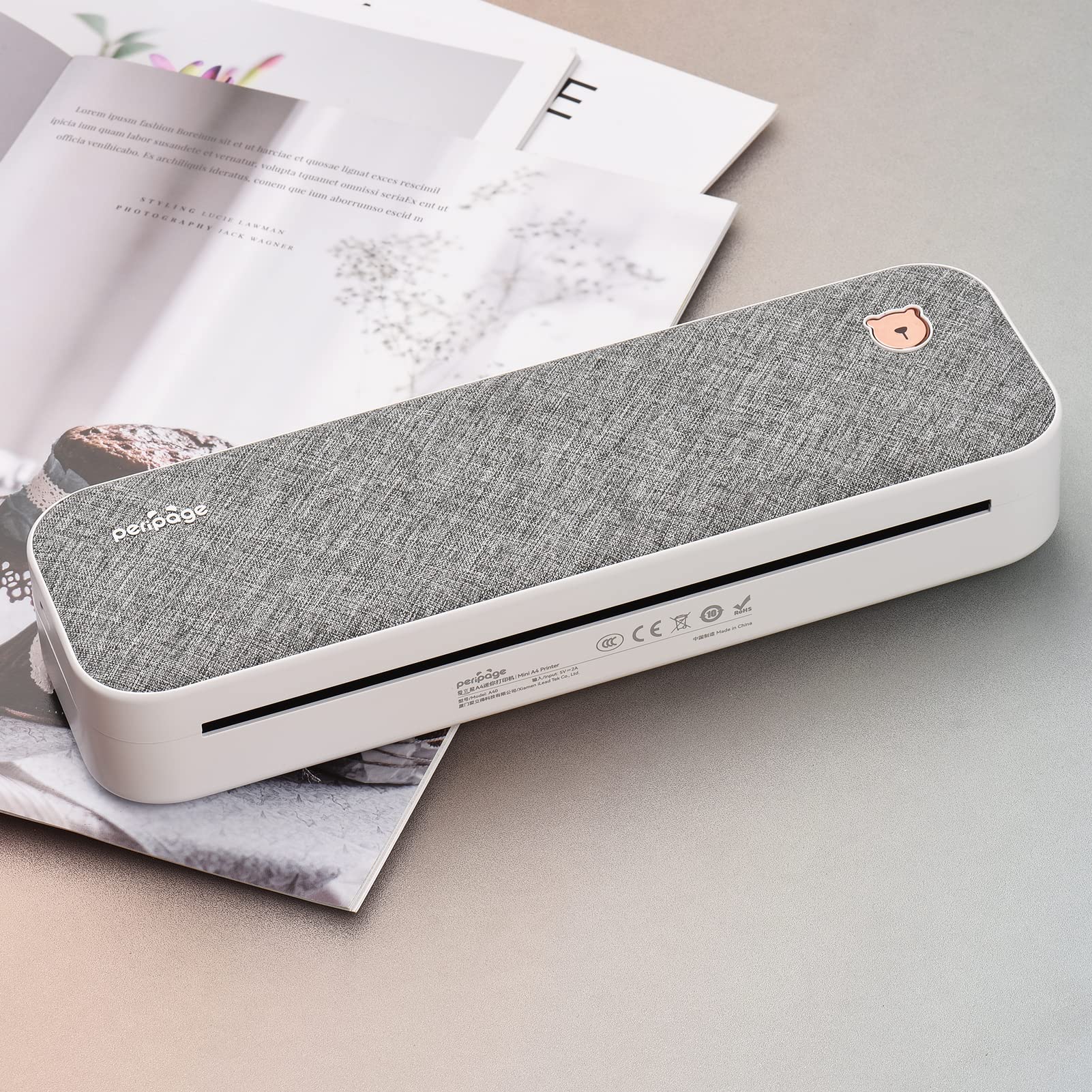 PeriPage A4 Wireless Thermal Printer - Portable Direct Thermal Transfer Printer for Photos & Documents, USB & Bluetooth Connectivity, Supports 2