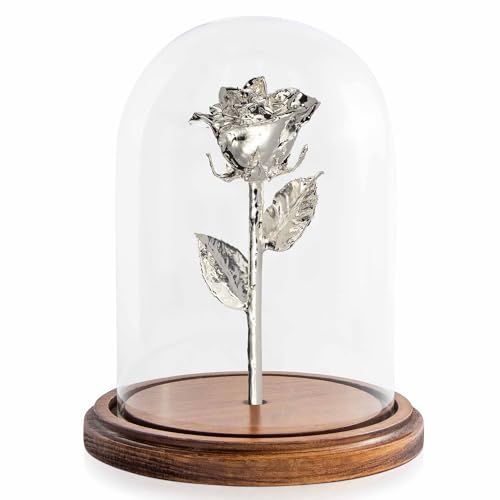 Silver Dipped Rose (With Dome)