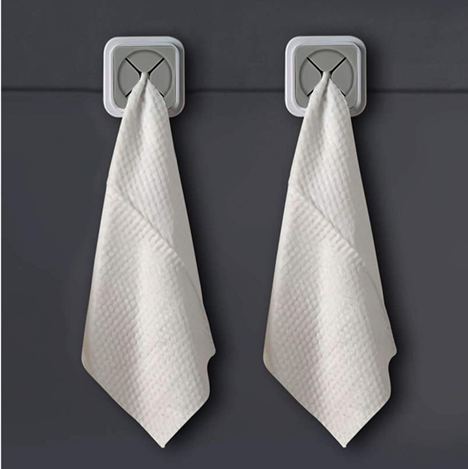 BIRZAR Punch Free Towel Holder - 5 Pack Stainless Steel Bathroom & Kitchen Organizer Rack for Towels, Washcloths, Napkins - Space Saving Storage Solution for Small Bathrooms, Kitchens, RVs & Dorm Rooms