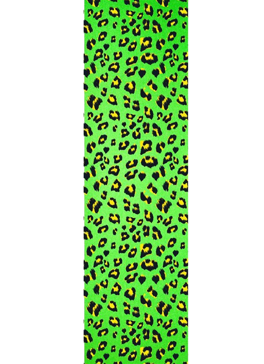 Flik Neon Green Leopard Grip Tape - Premium Skateboard Grip Tape for Enhanced Board Control - Perfect for Skateboarding, Longboarding & Street Tricks